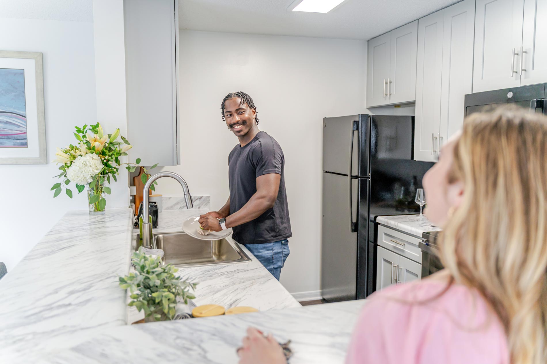 Hickory Run man cleans kitchen