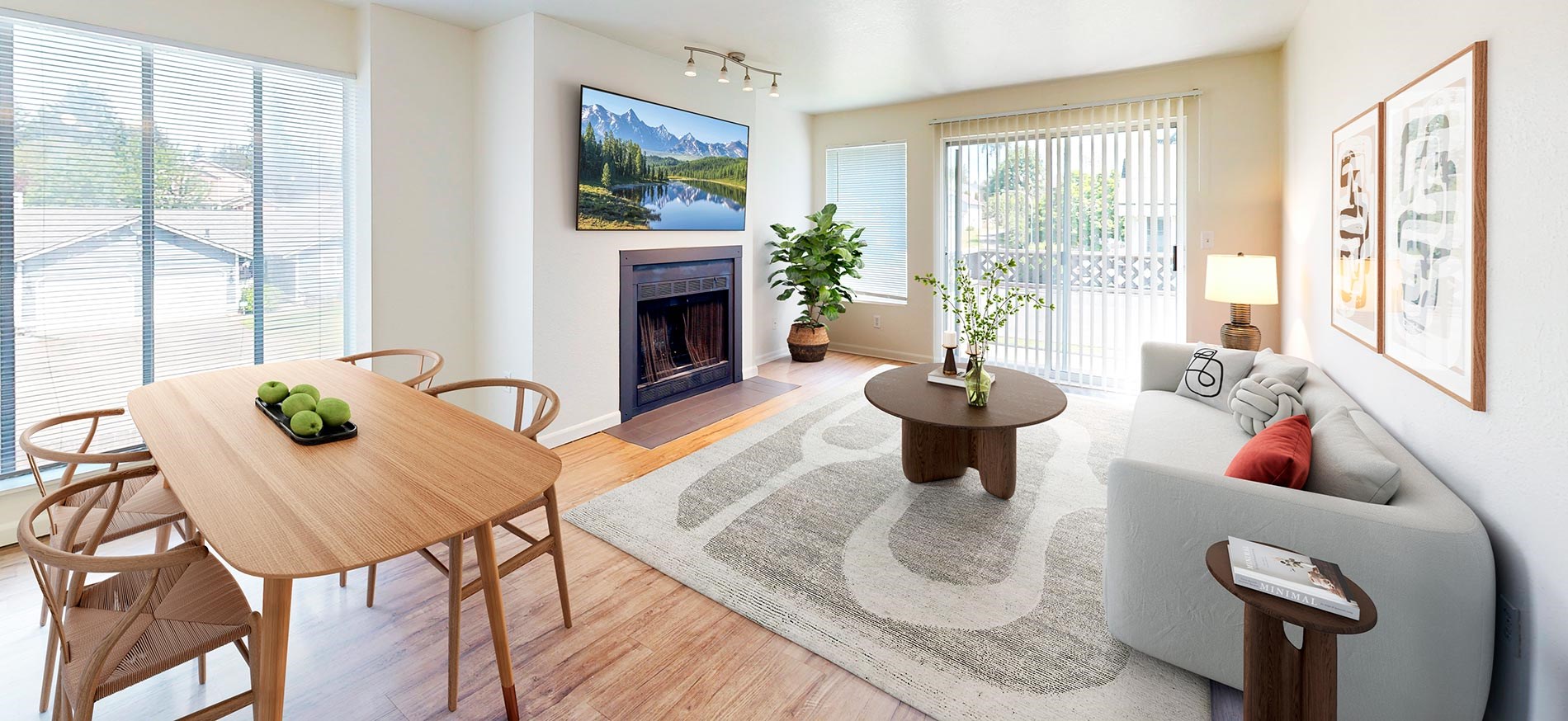 Hilltop in the Highlands staged living room
