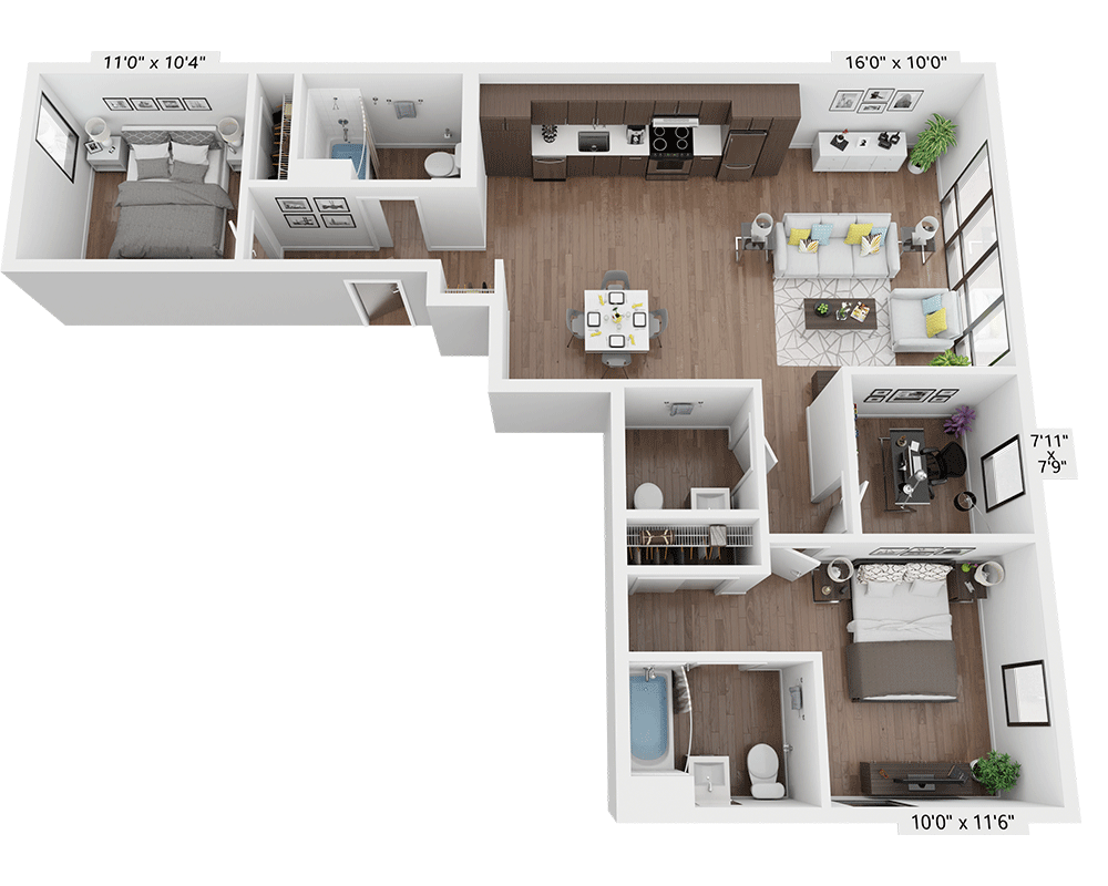 Two Bedroom Den B2.5DD