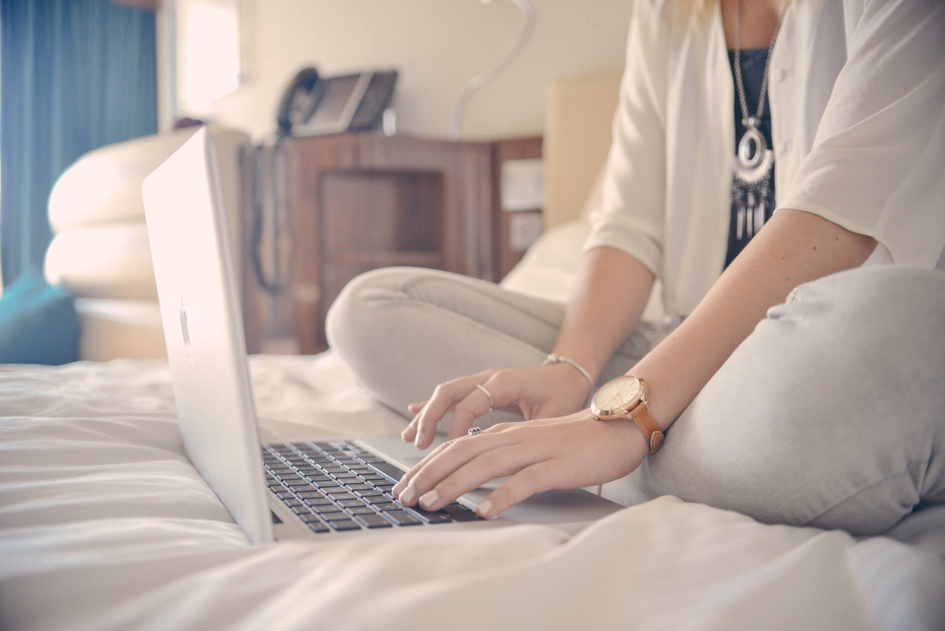 Person typing on a laptop