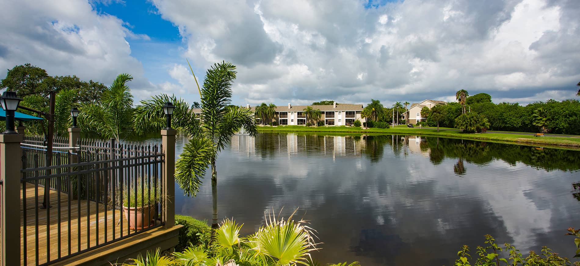 Inlet Bay Lake and Building Exterior