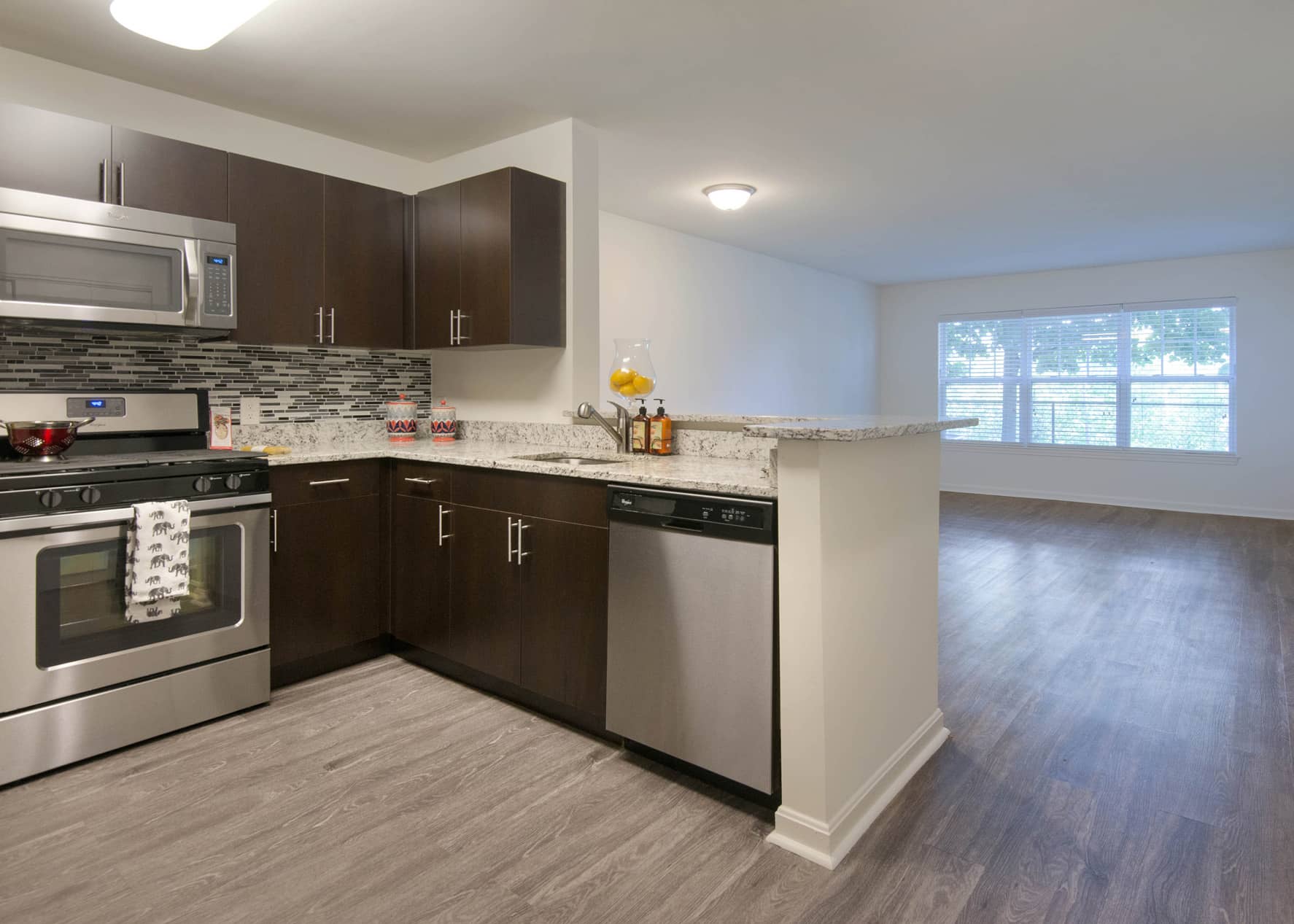 Inwood West Apartment Kitchen and Living Room