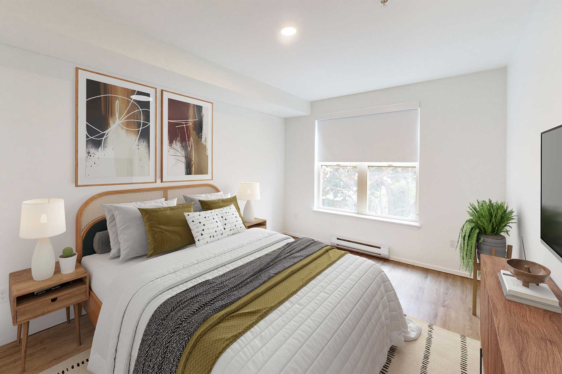 Island Square apartment bedroom