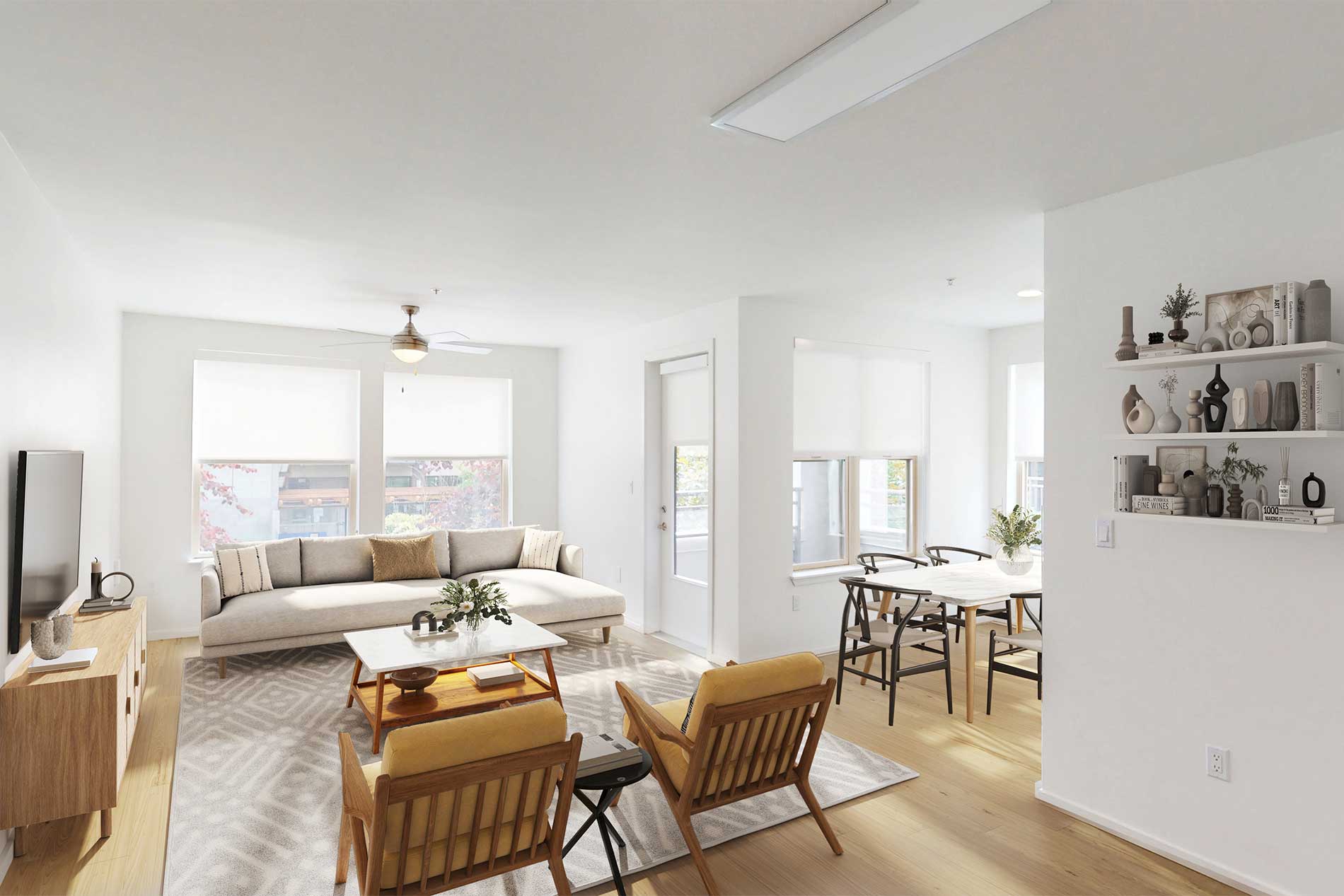 Island Square apartment living room