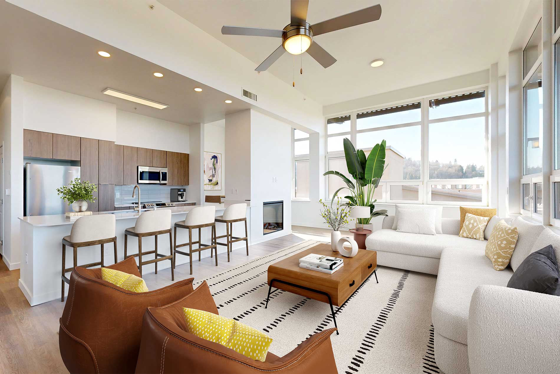 Island Square apartment living room