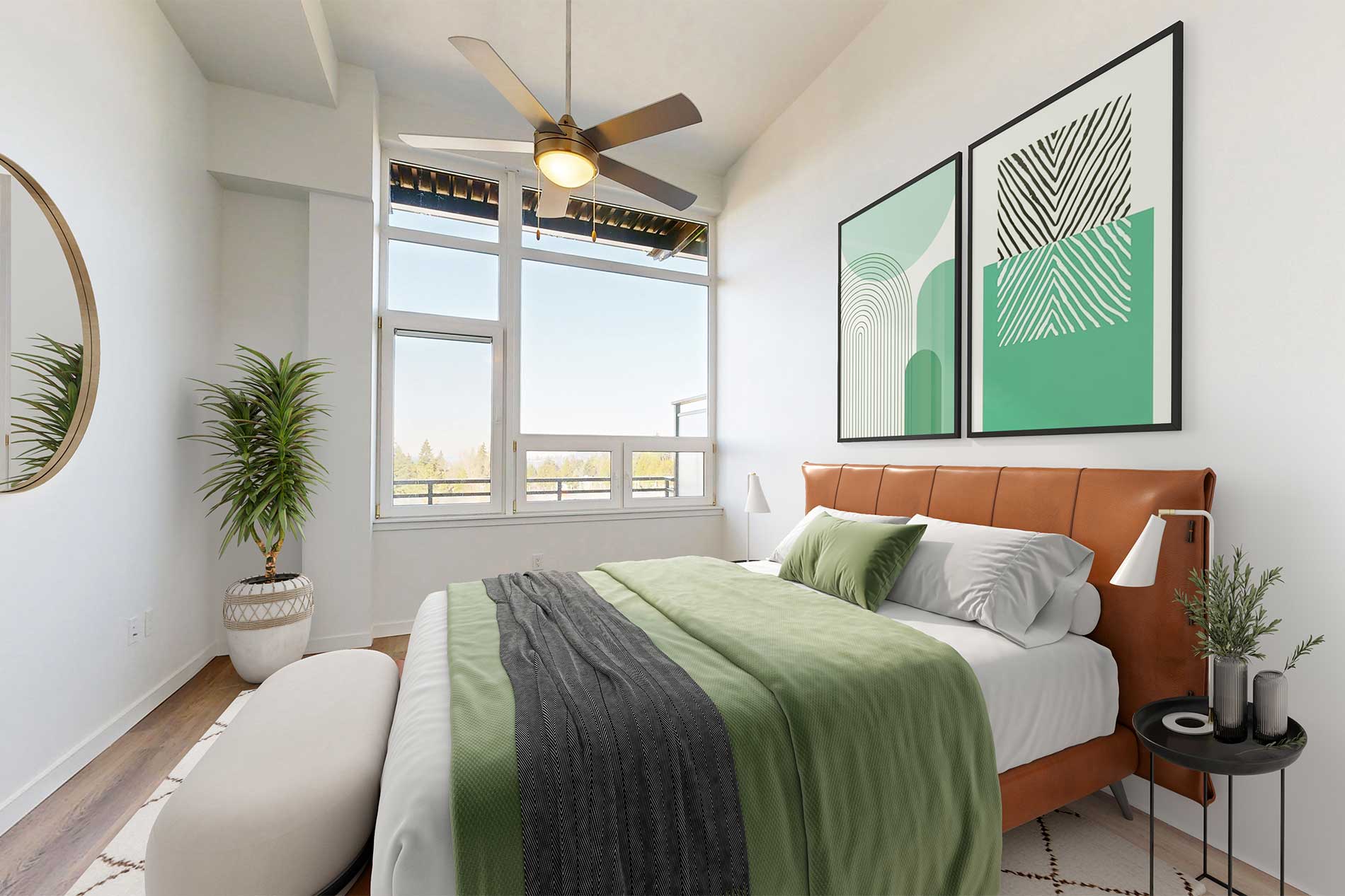 Island Square apartment bedroom