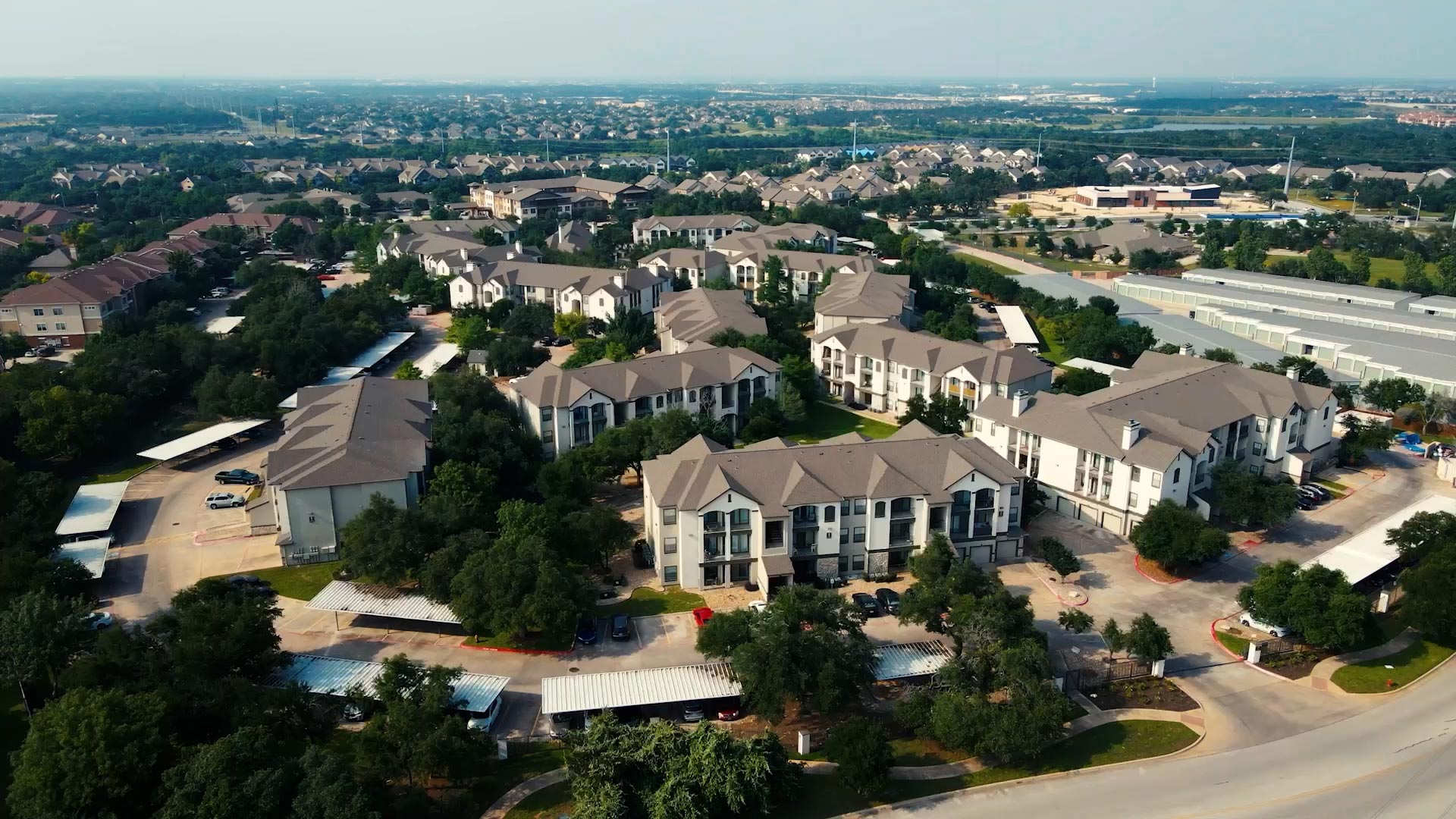 Lakeline Villas drone building exterior