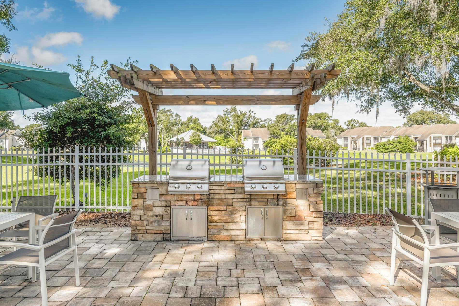 Lakewood Place grilling area