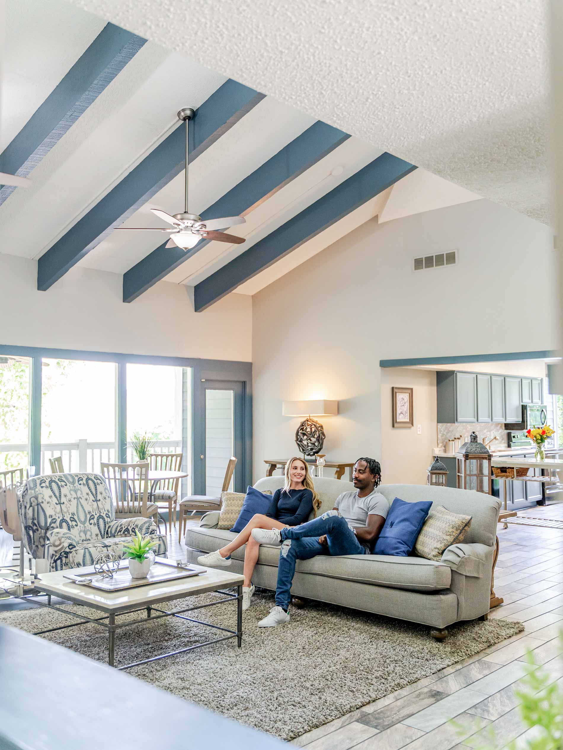 Legacy Hill couple sits in clubhouse