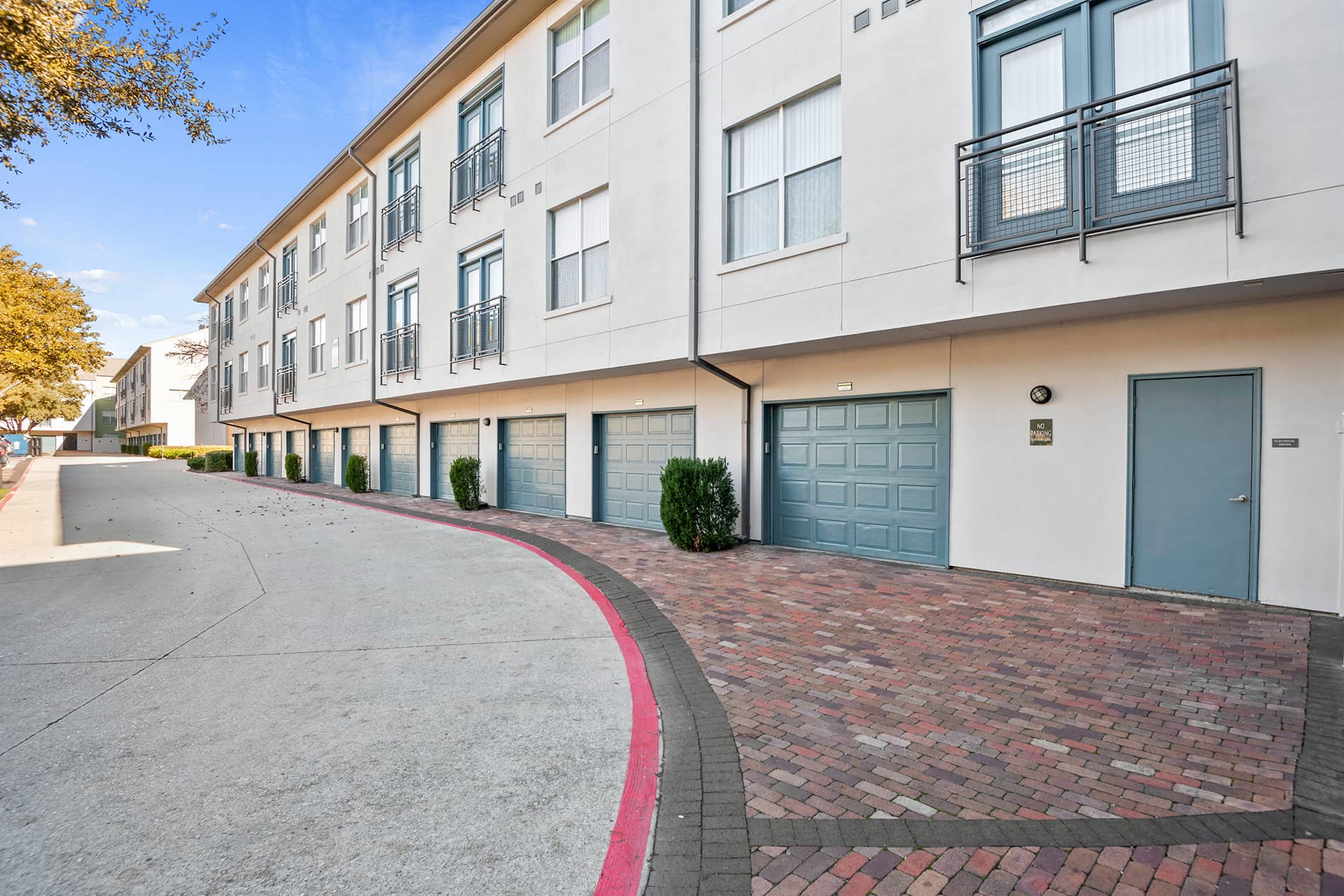 Legacy Village apartments with garages