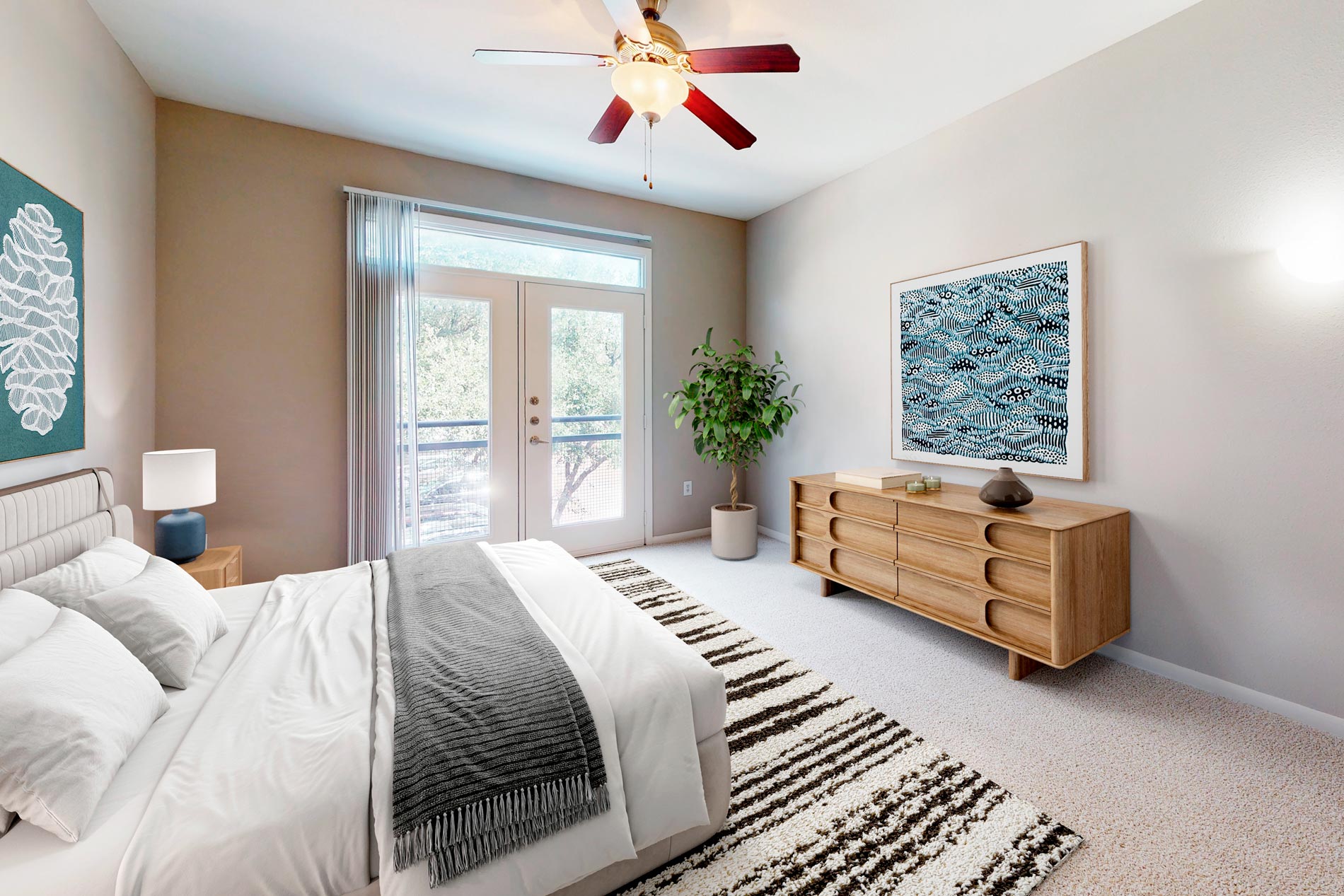 Legacy Village staged bedroom