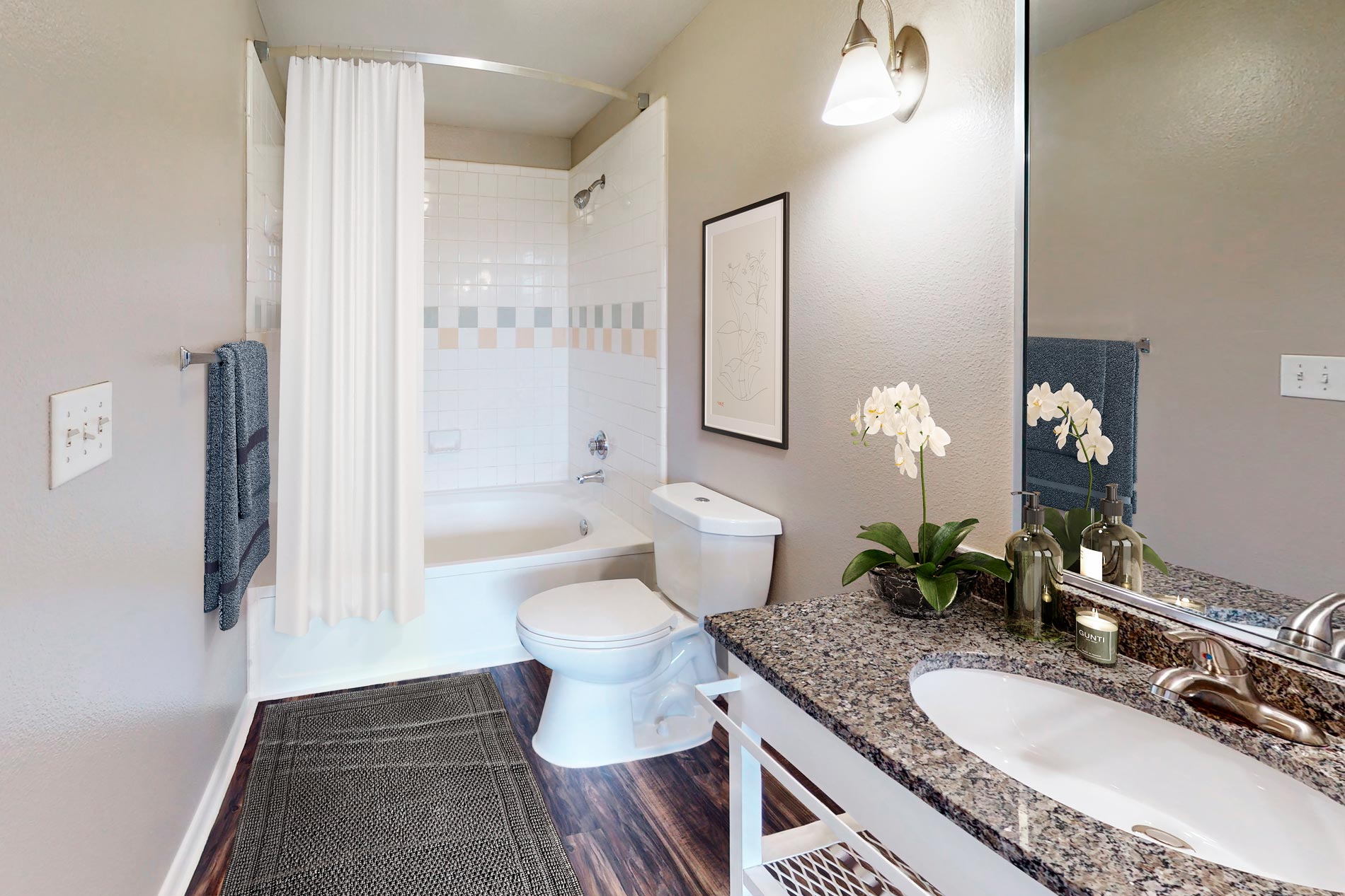 Legacy Village staged bathroom