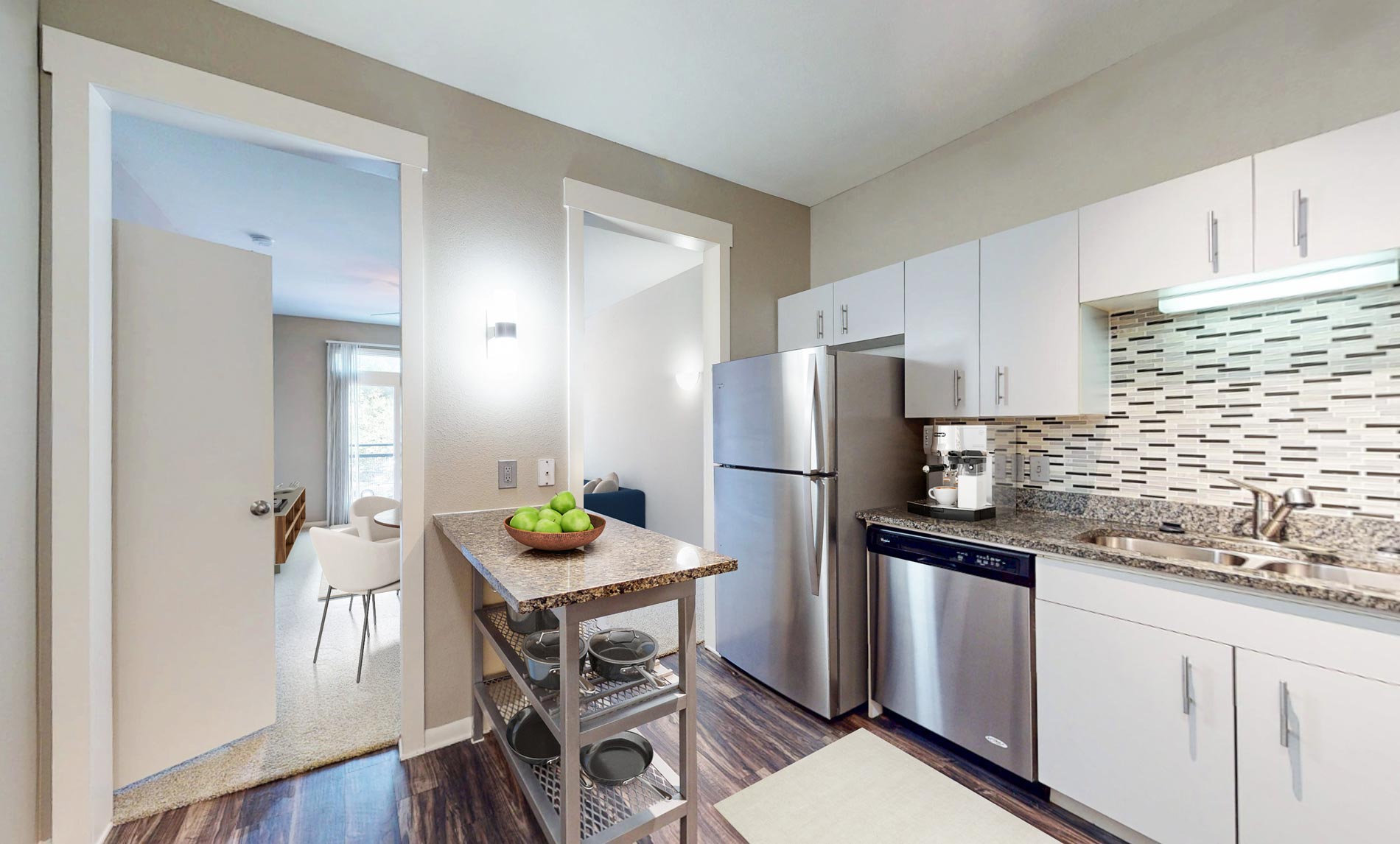 Legacy Village staged kitchen