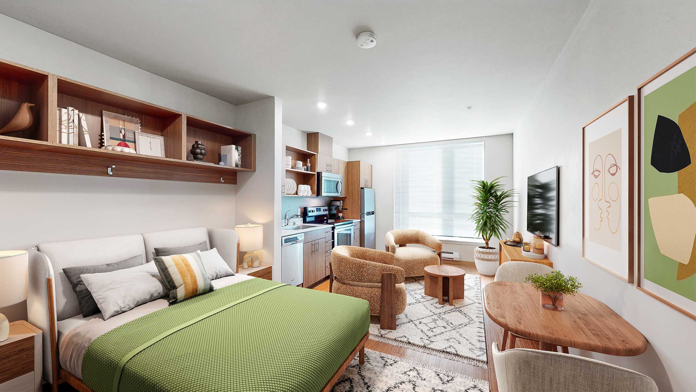 Lightbox apartments staged studio apartment