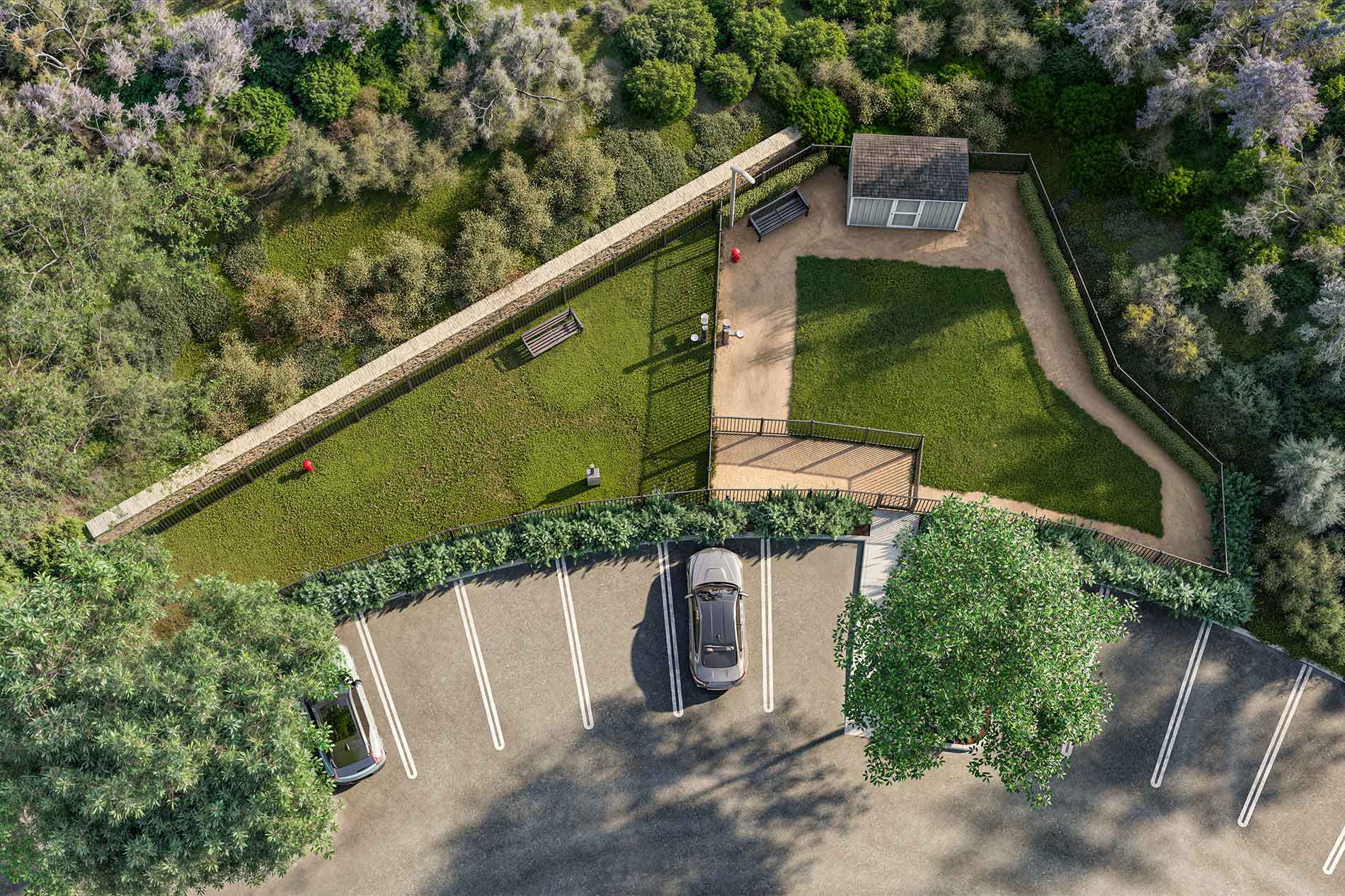Los Alisos community dog park aerial view