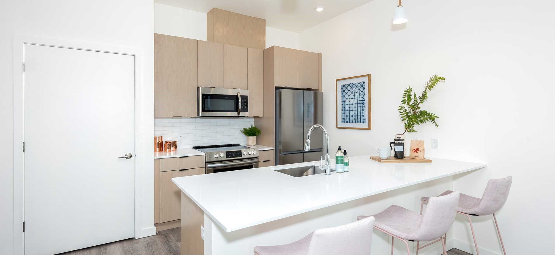 Spacious apartment kitchen in Southeast Portland