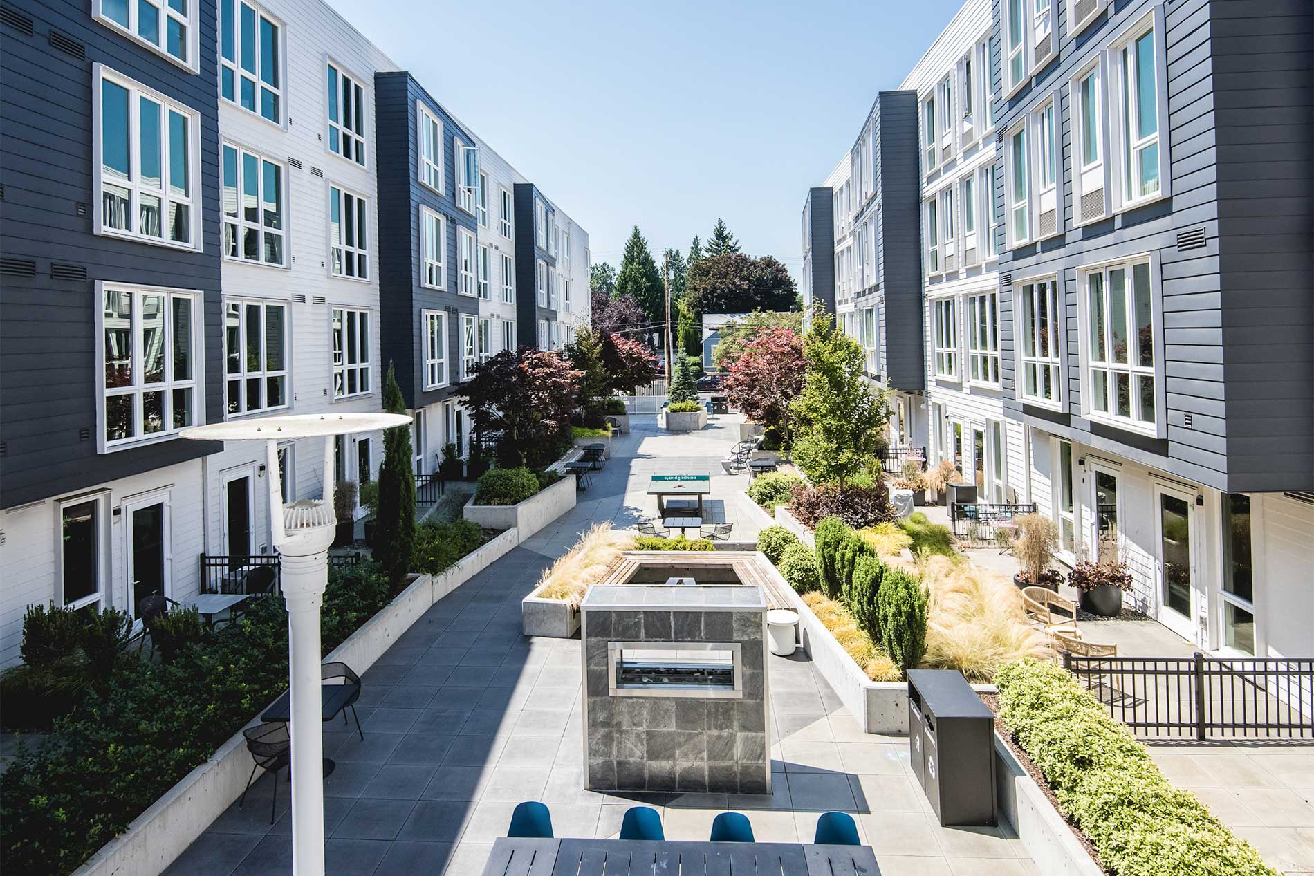 Meetinghouse courtyard terrace