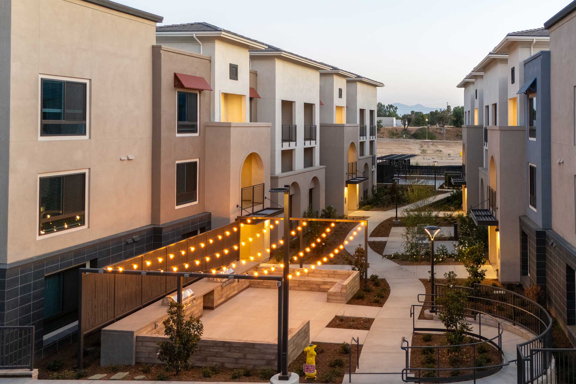 North Grove community courtyard in Riverside, CA