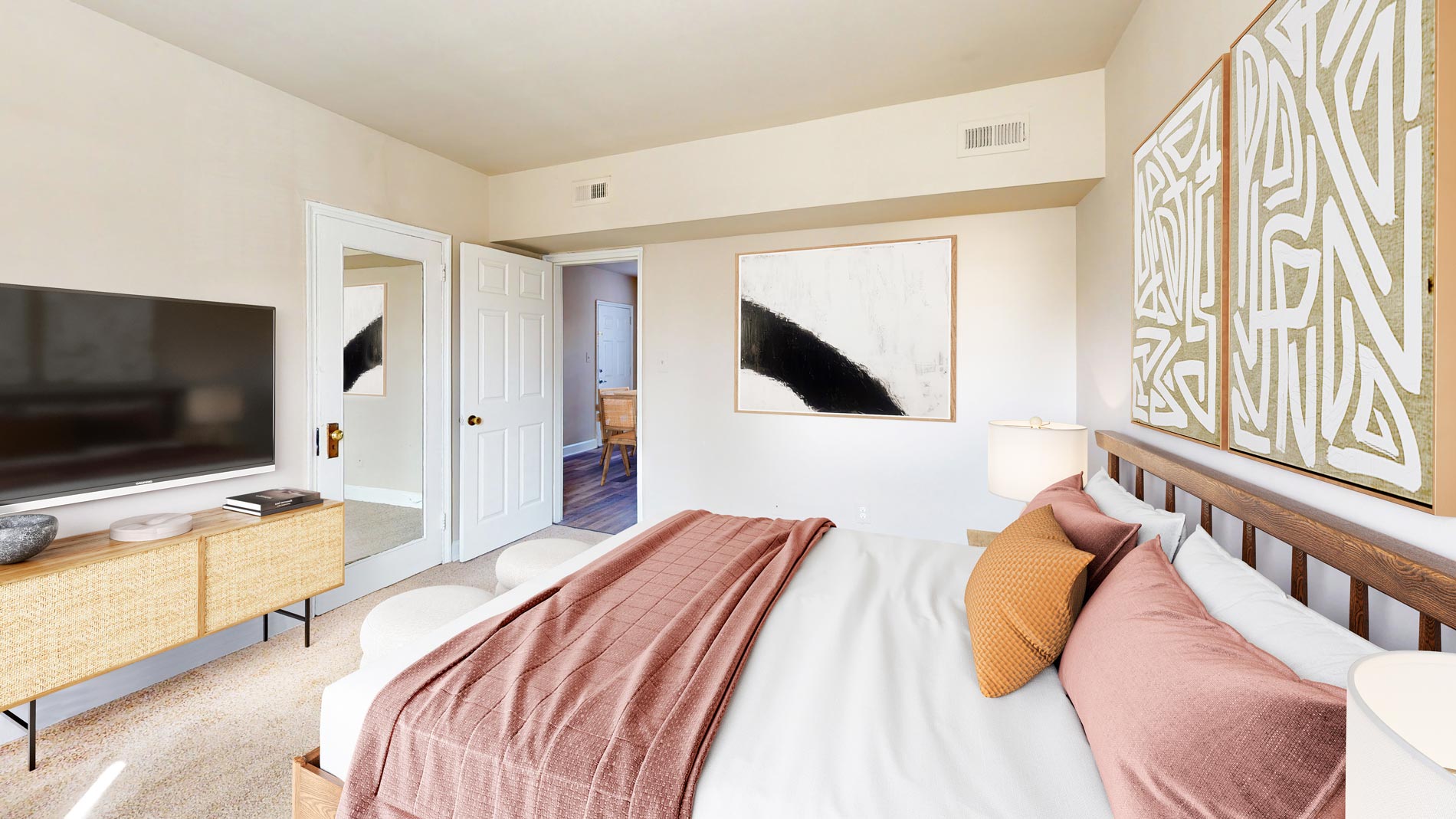 Presidential Greens staged bedroom