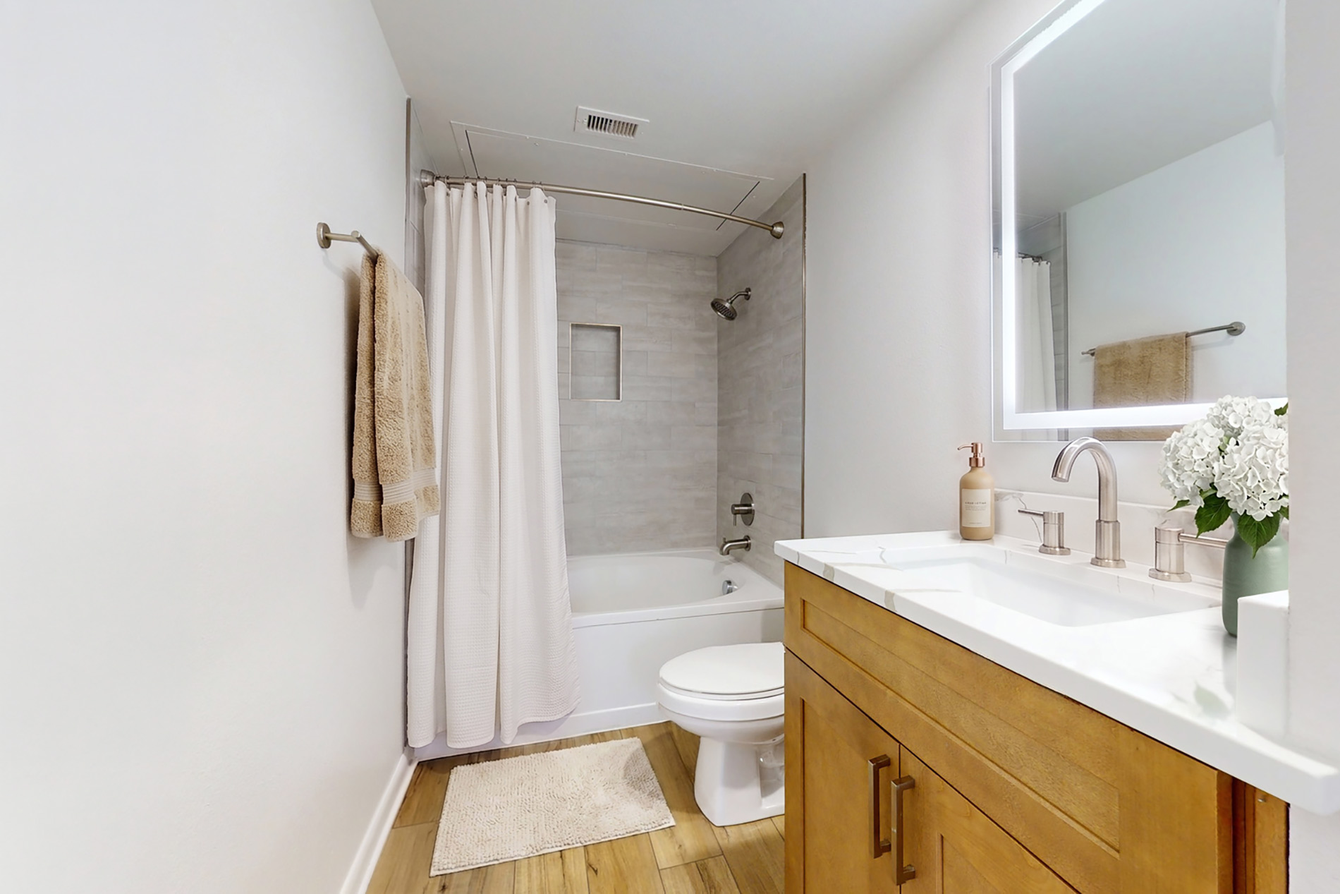 Residences at the Domain staged bathroom