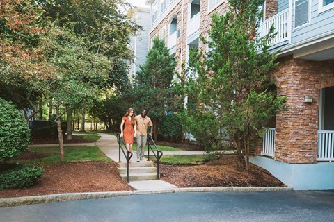Ridge at Blue Hills couple walks down path