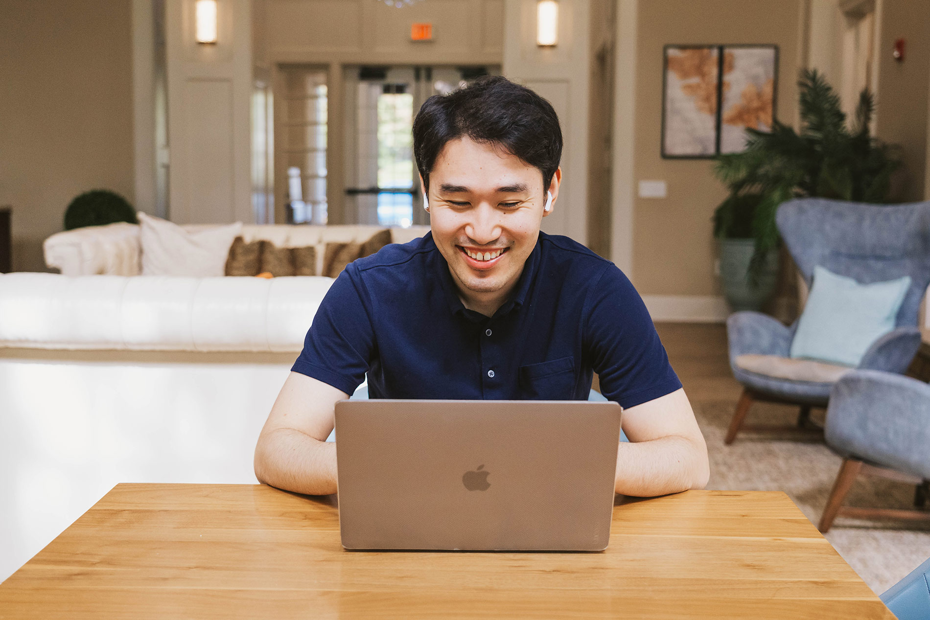 Ridge Blue Hills man on laptop