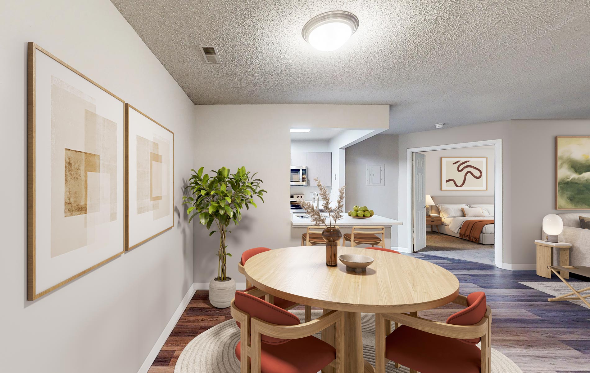 Ridgewood staged dining room