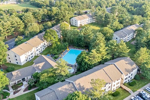 Seneca Place drone building exterior