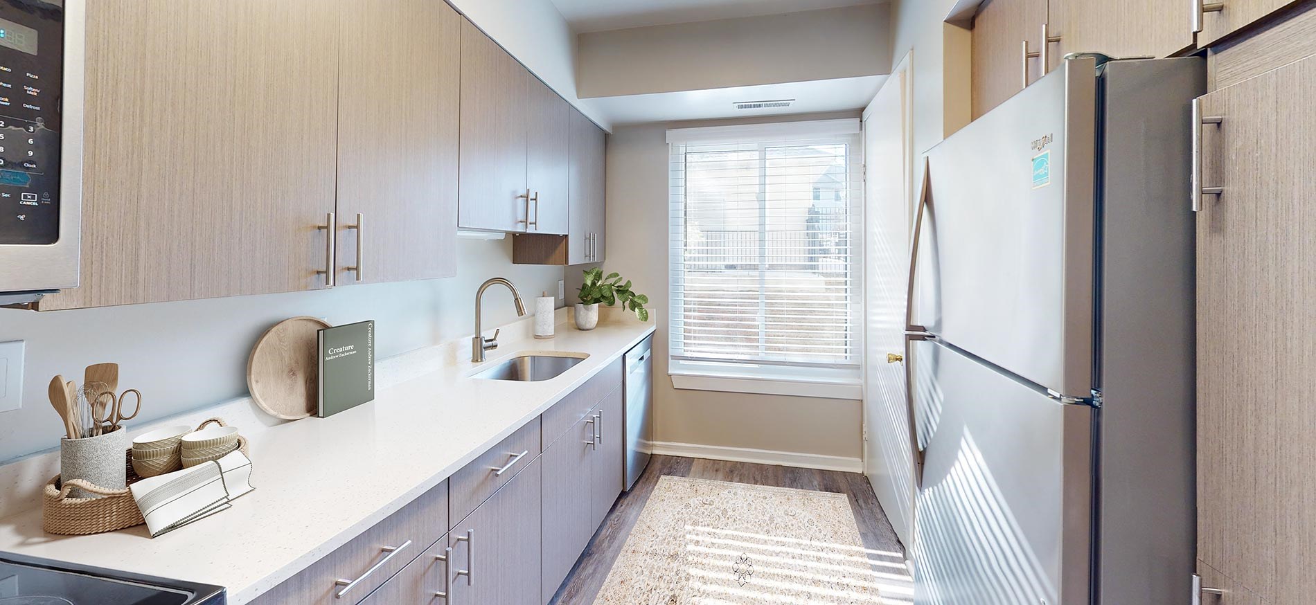 Seneca Place staged kitchen