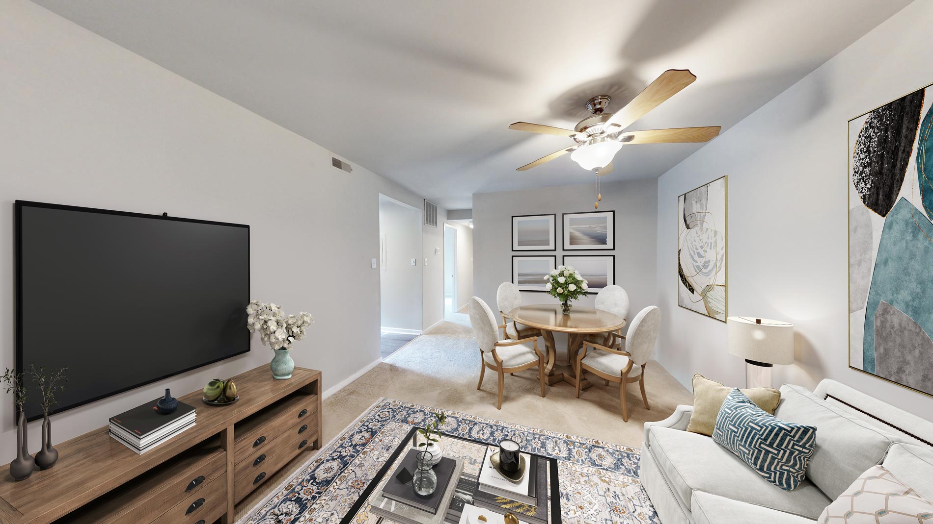 Seneca Place staged living room