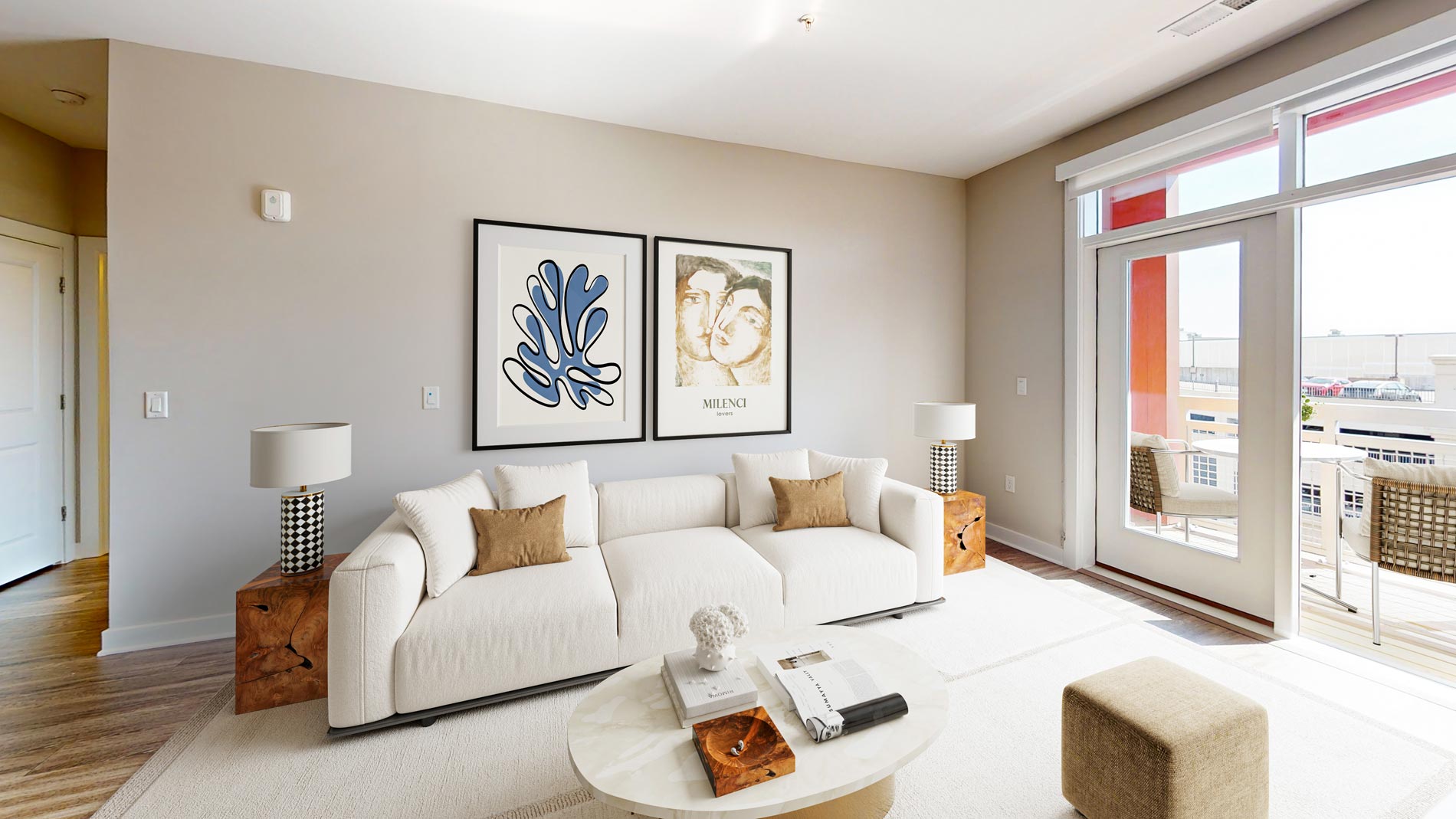 Station On Silver Staged living room