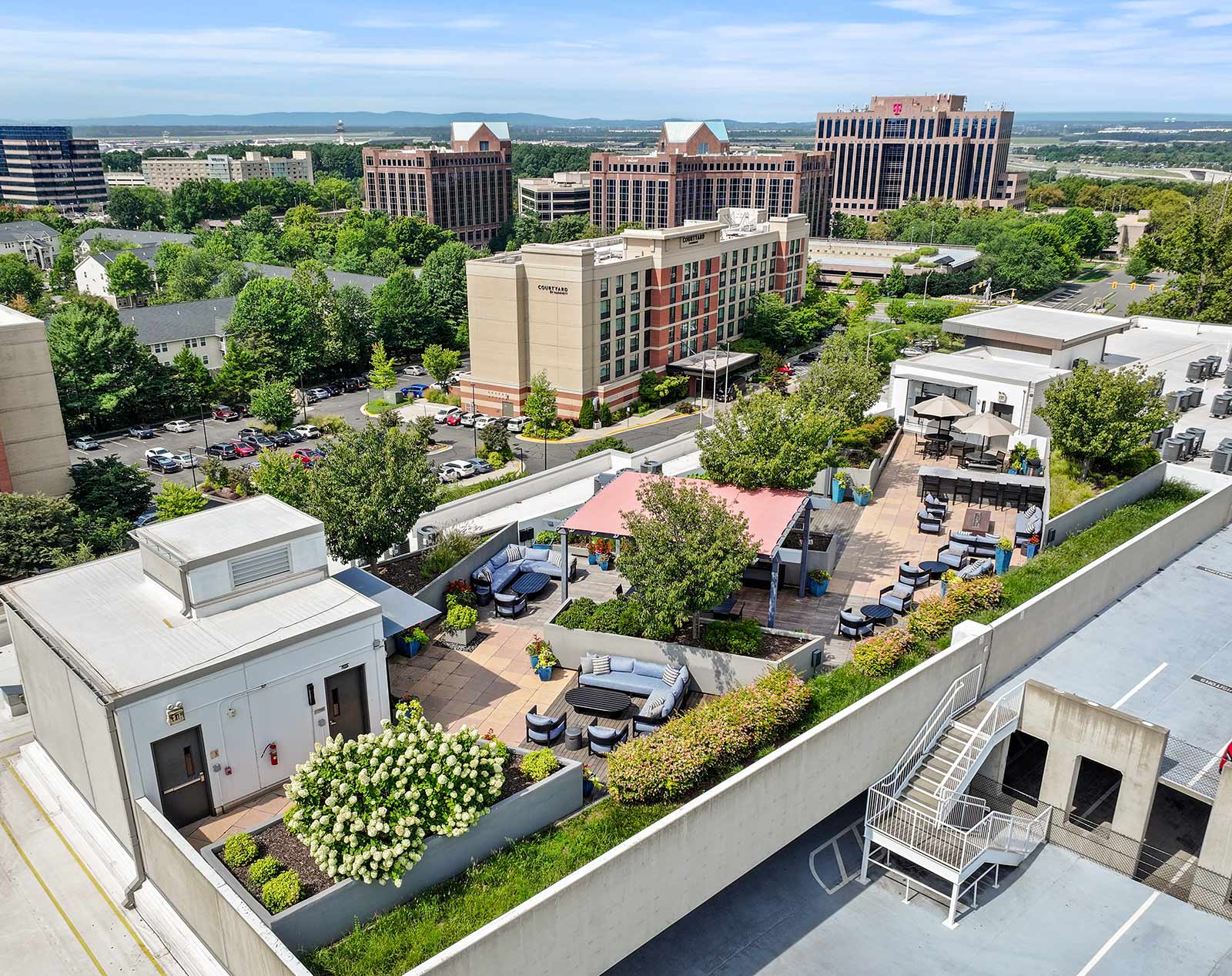 Station on Silver apartments aerial view rooftop sky lounge