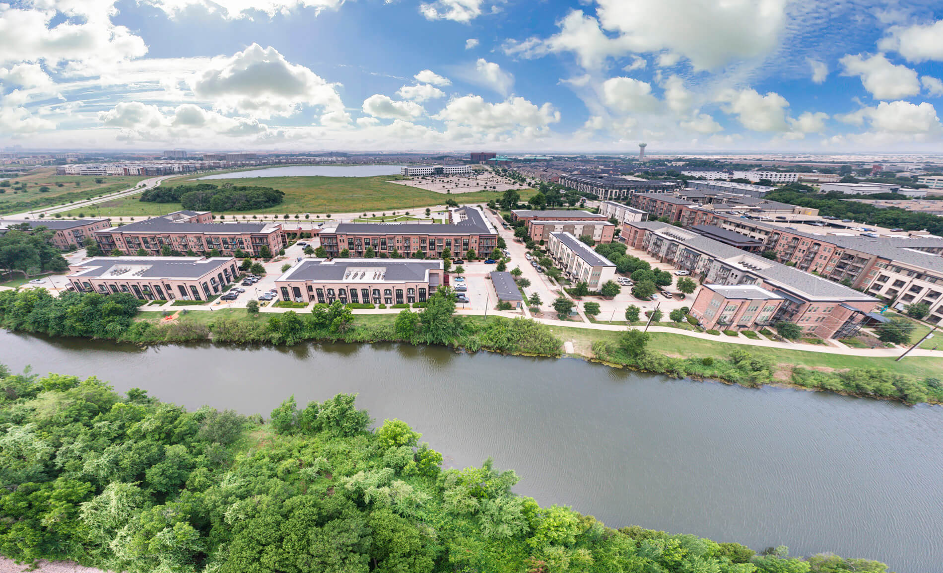 The Canal drone building exterior