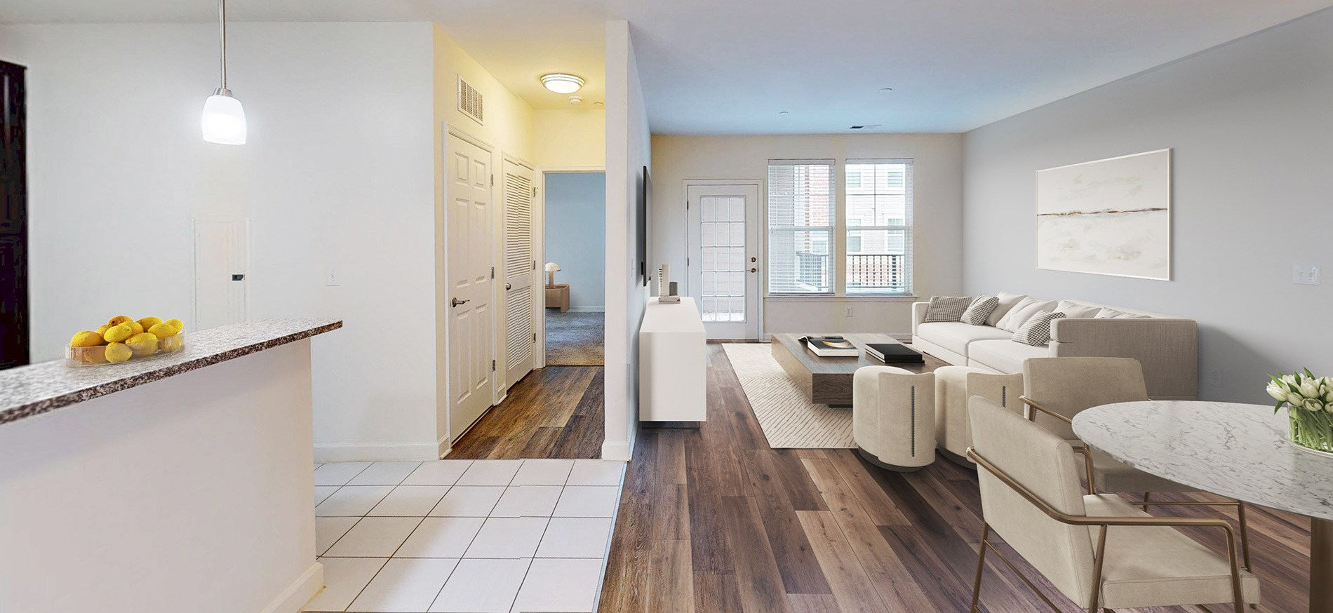 Courts At Huntington staged living room