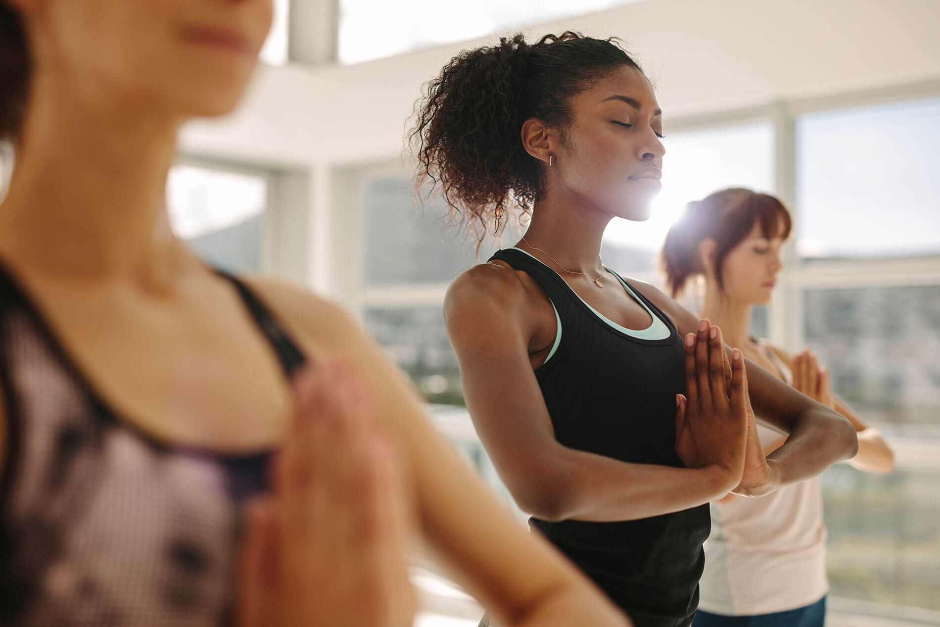 Women doing yoga