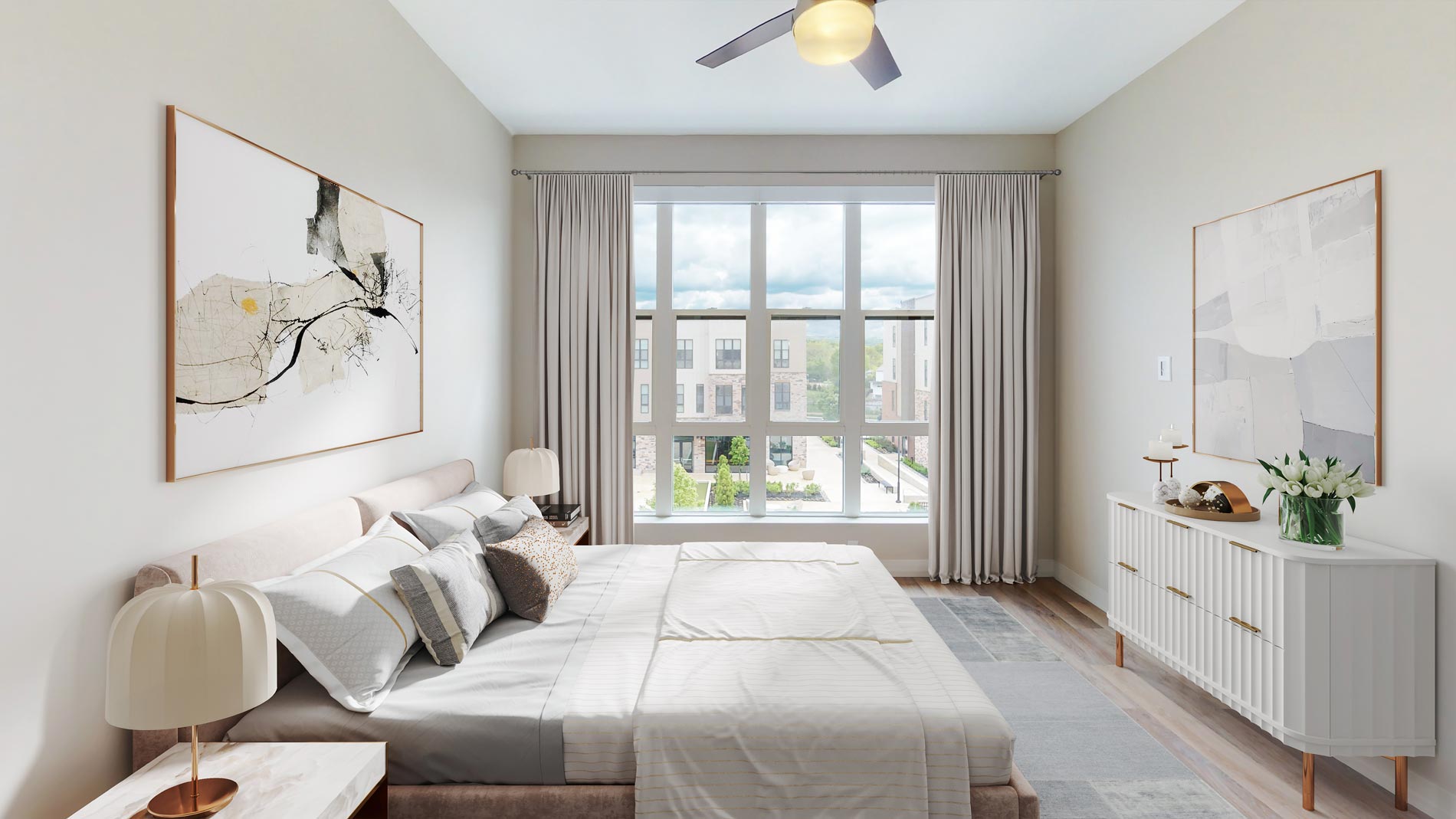 The George Staged bedroom