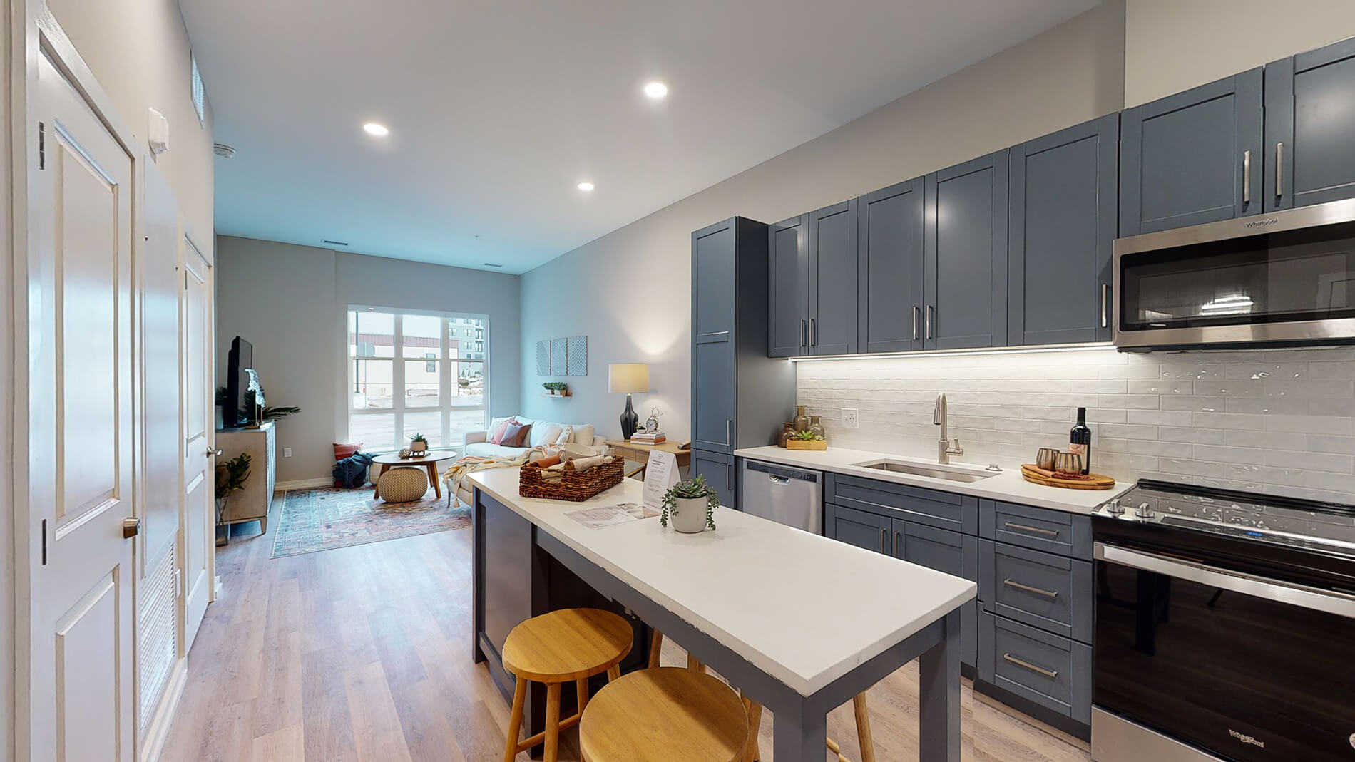 The George Apartments Kitchen Bluestone