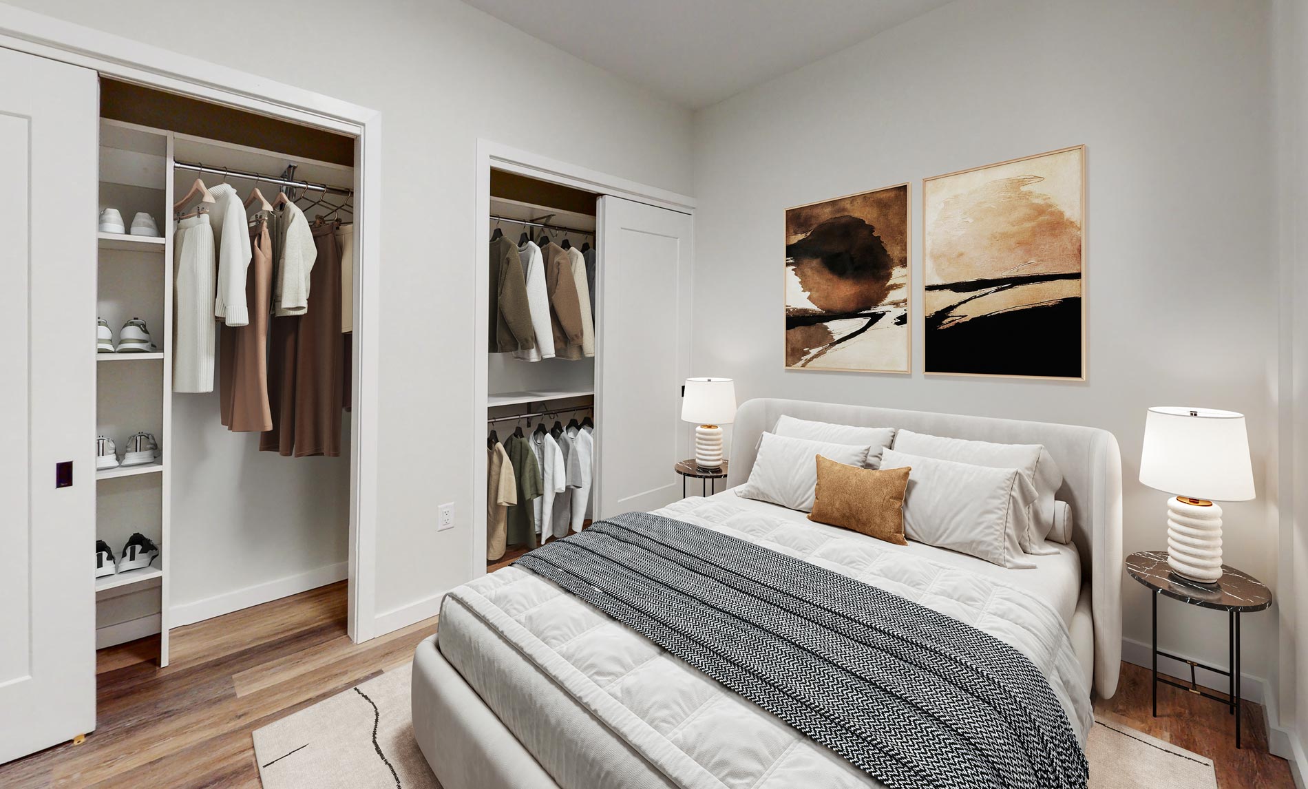The Mo staged bedroom