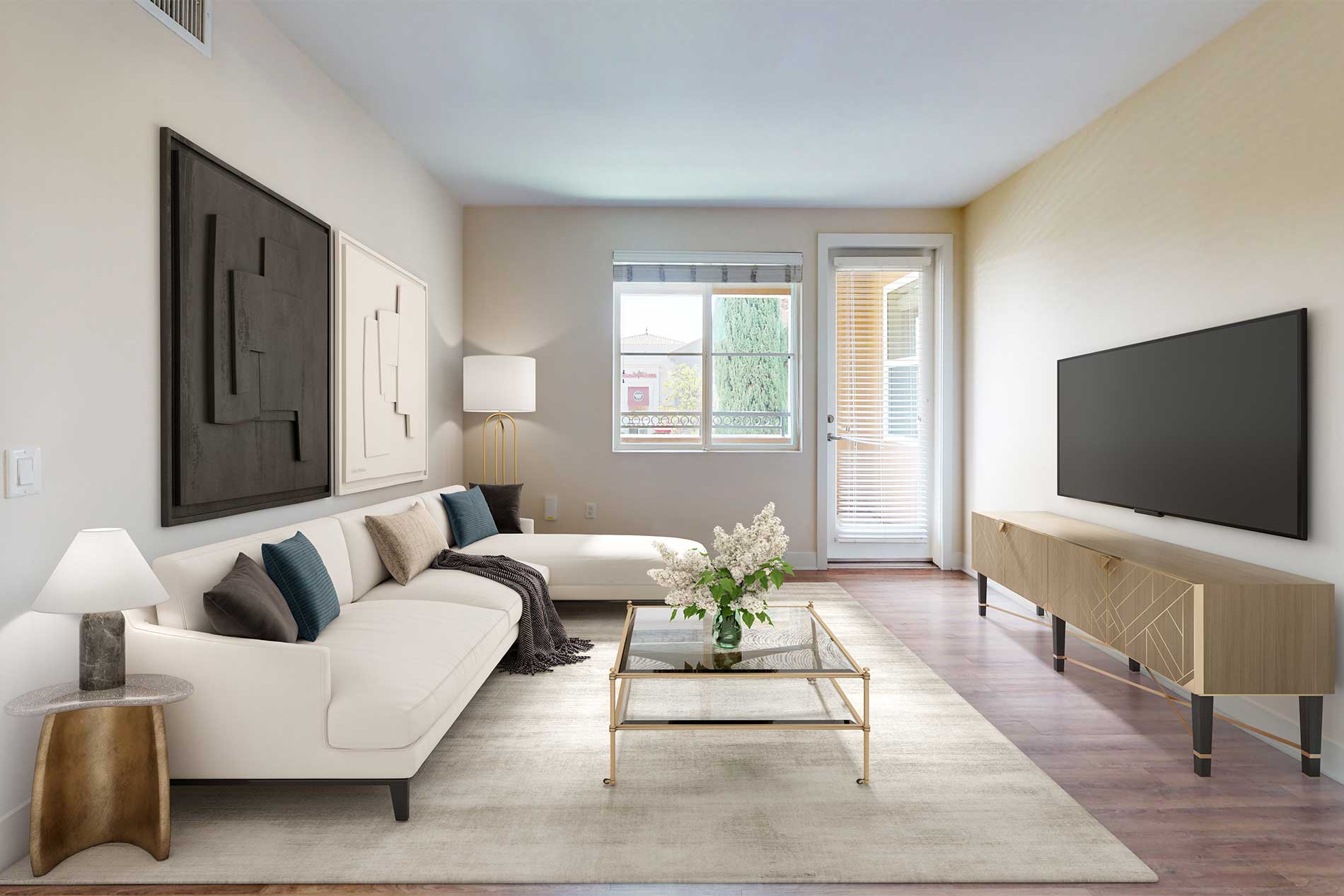 The Residences at Bella Terra apartment living room