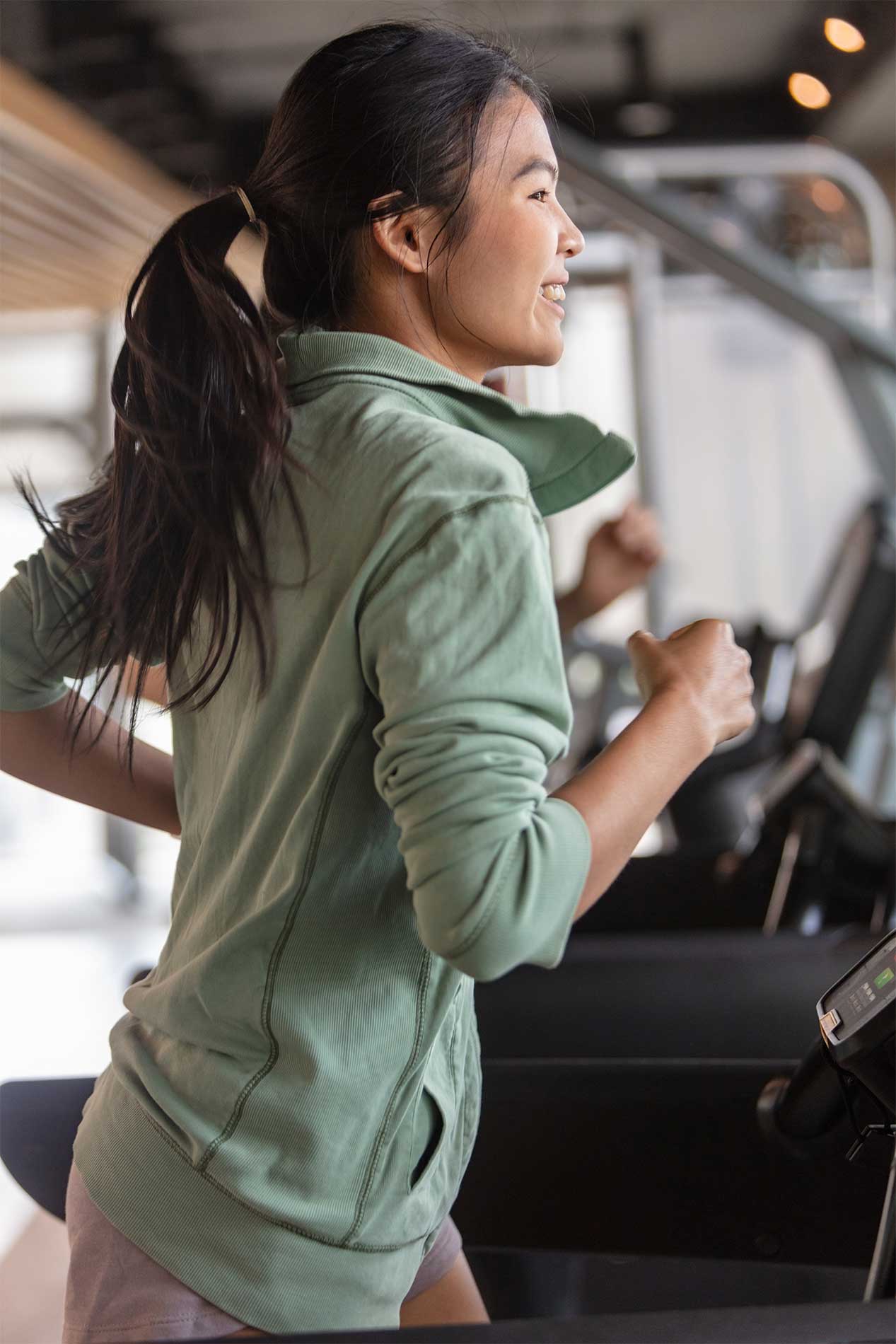 Woman running on treadmill