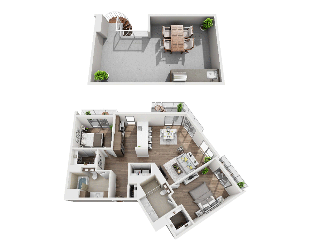 Two Bedroom B2E Penthouse