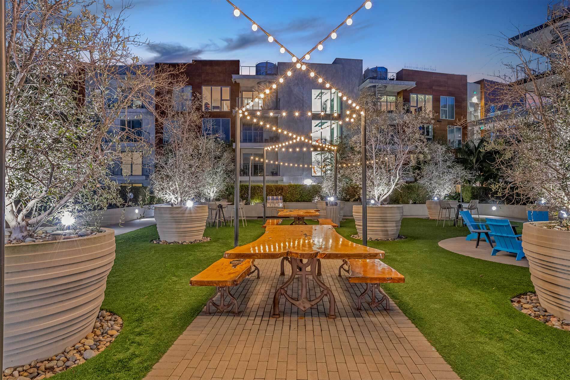 The Residences at Pacific City courtyard