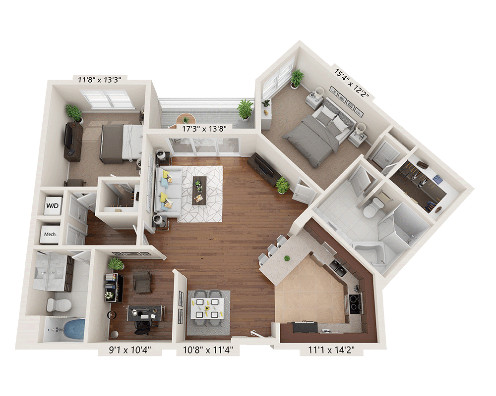 Two Bedroom with Den B2C