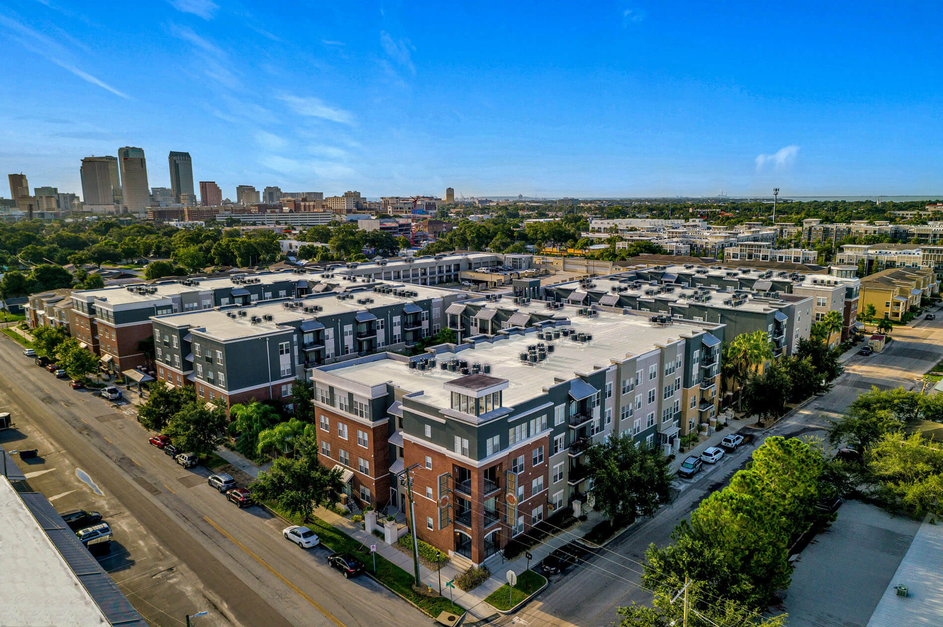 Vintage Lofts Building Exterior Drone