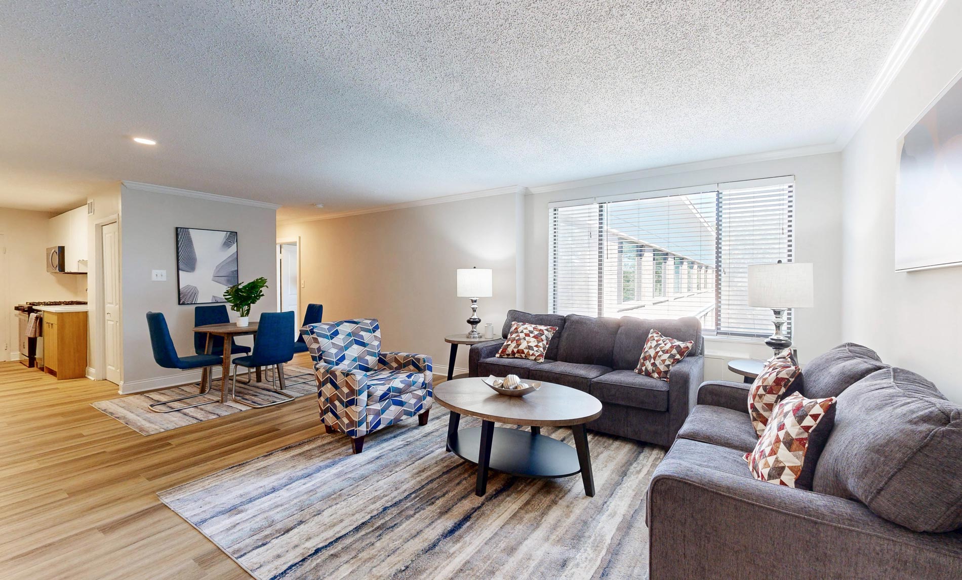 The Whitmore staged living room