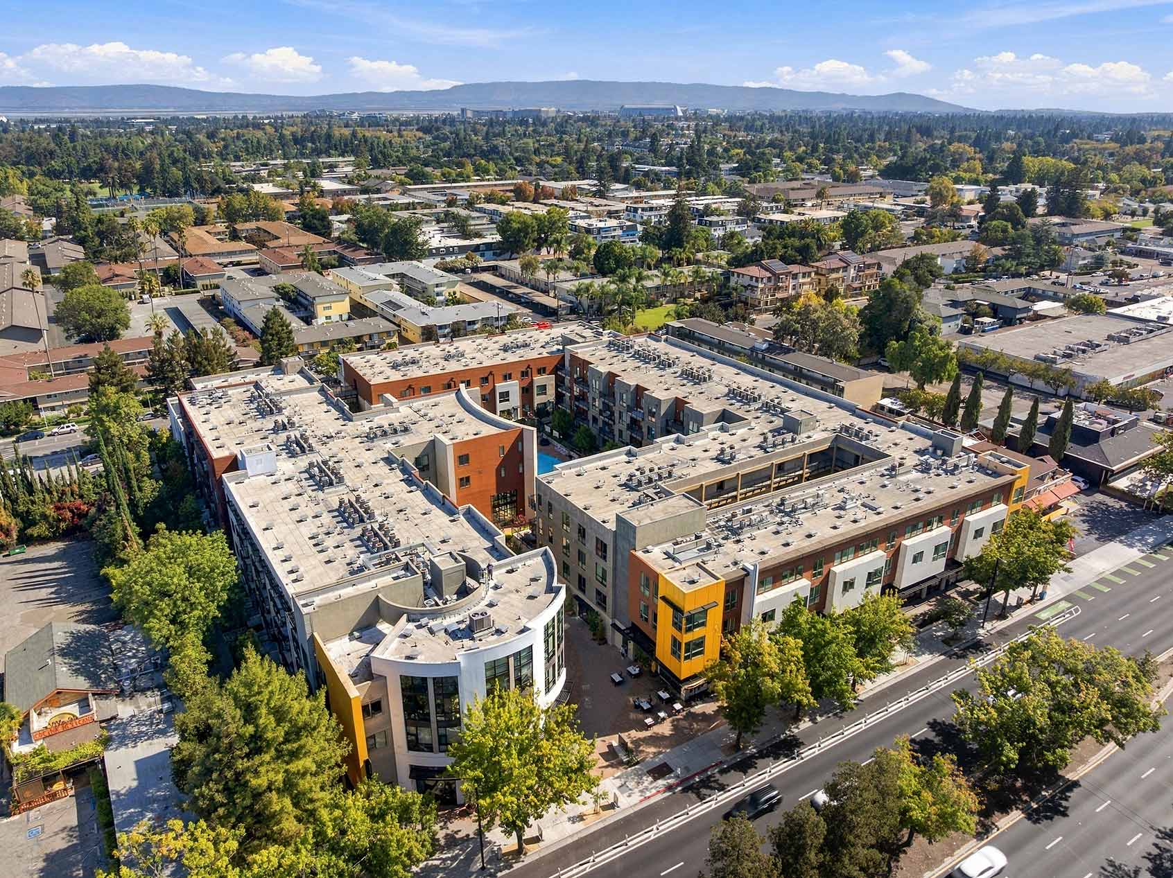 aerial view of Verve apartments in the Mountain View neighborhood of San Francisco