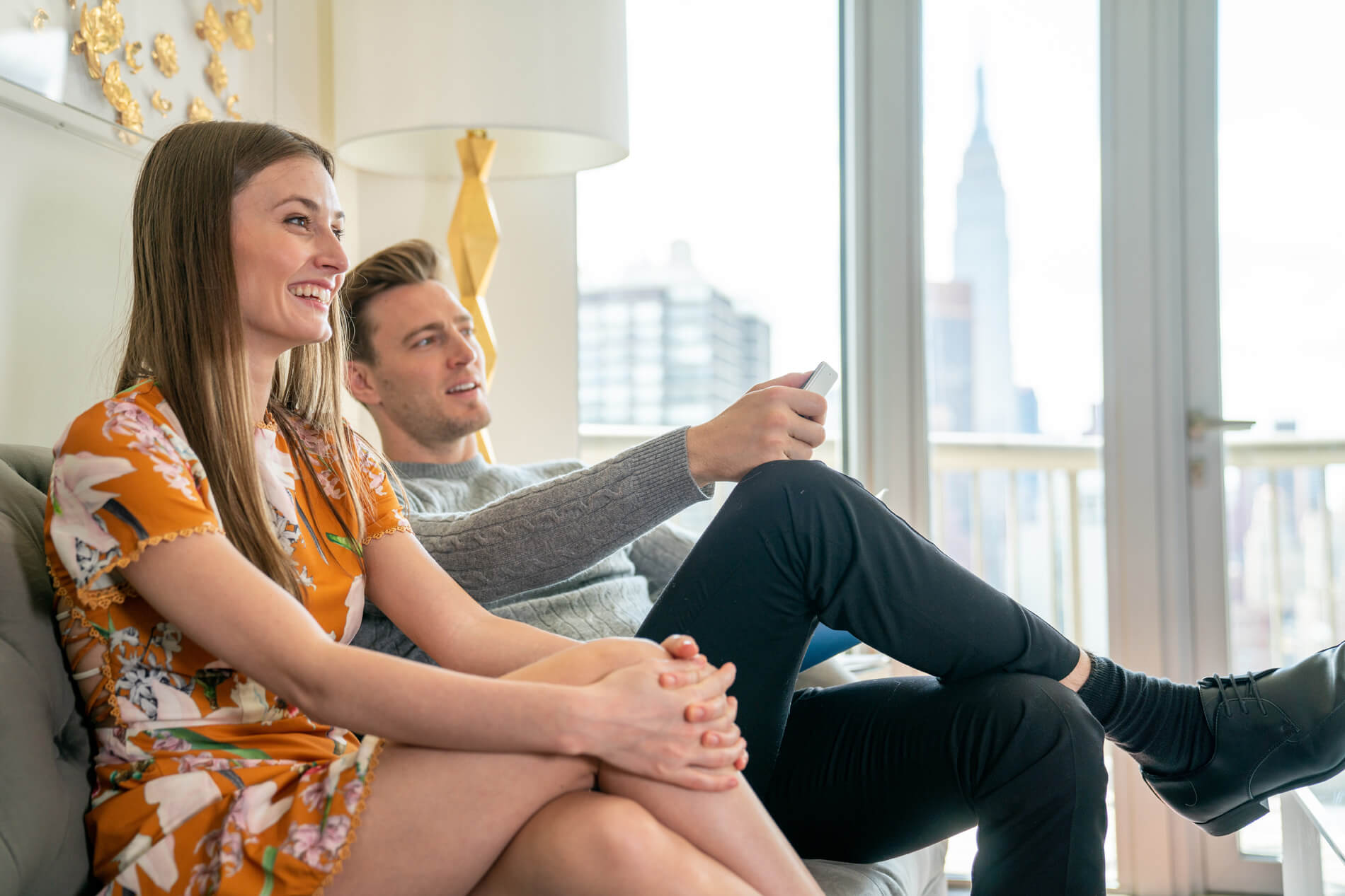 People sitting on the couch