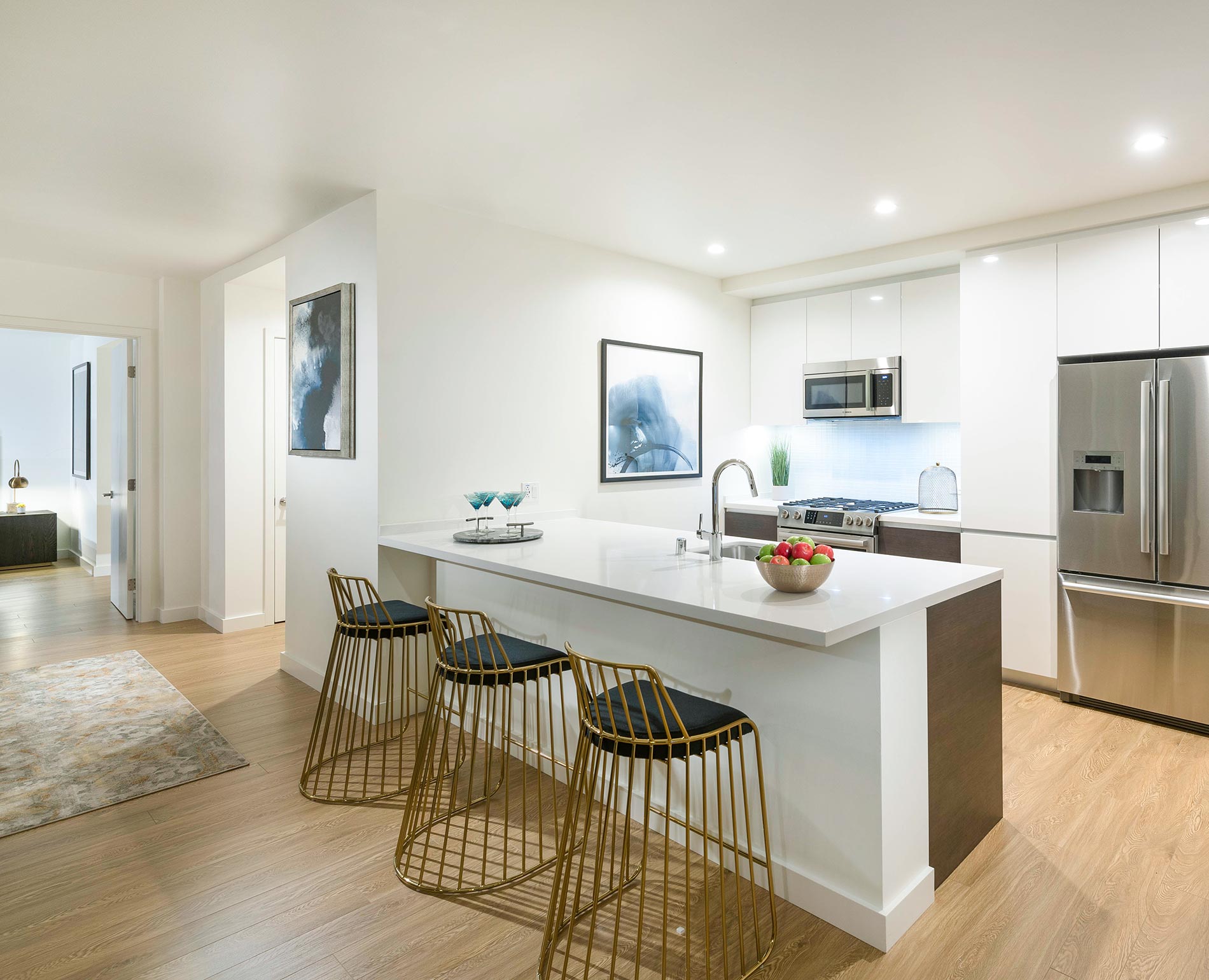 Vision On Wilshire staged kitchen