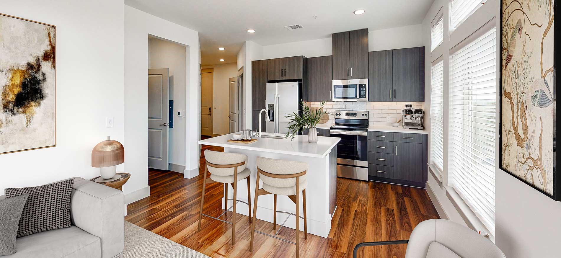 Vitruvian West apartment kitchen