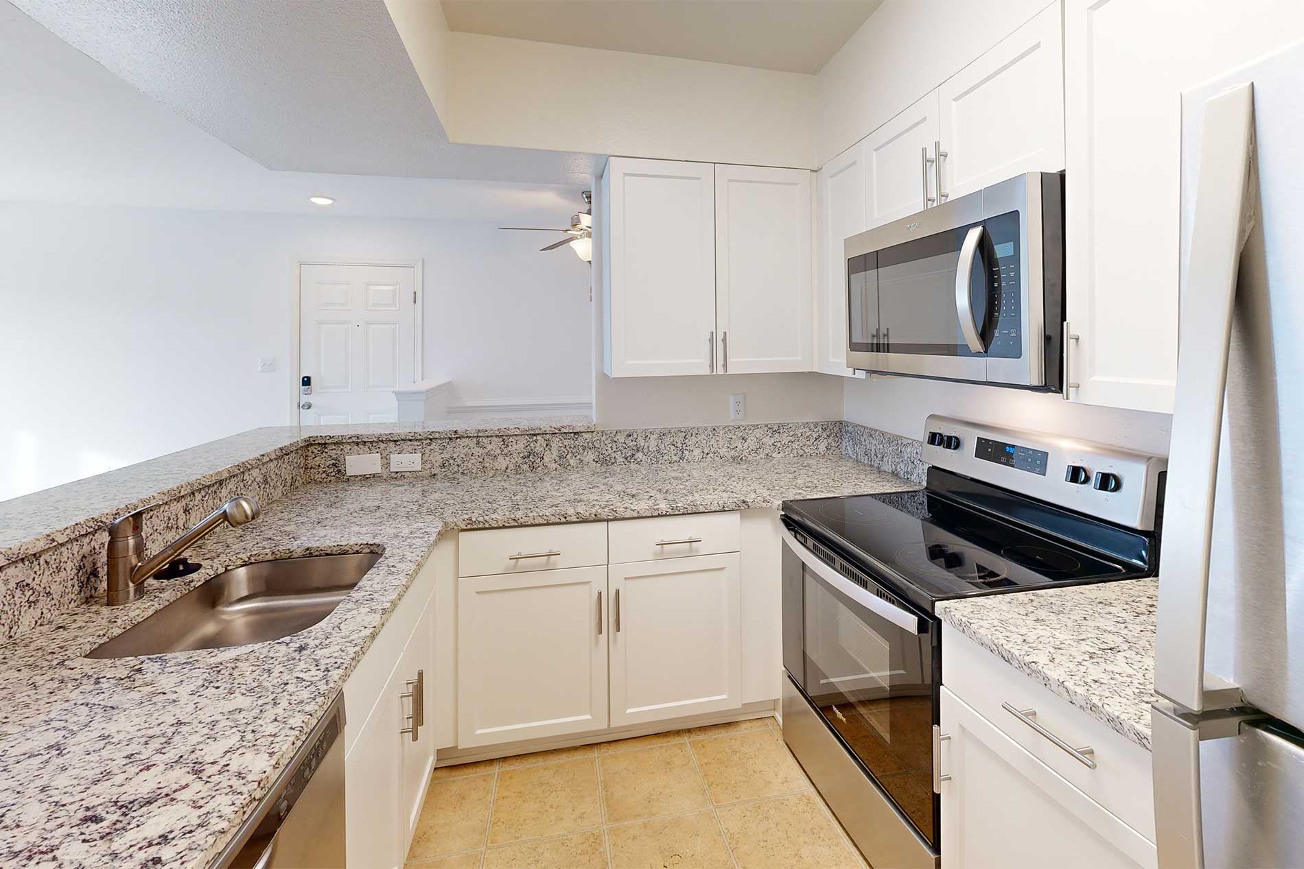 Waterside apartment kitchen